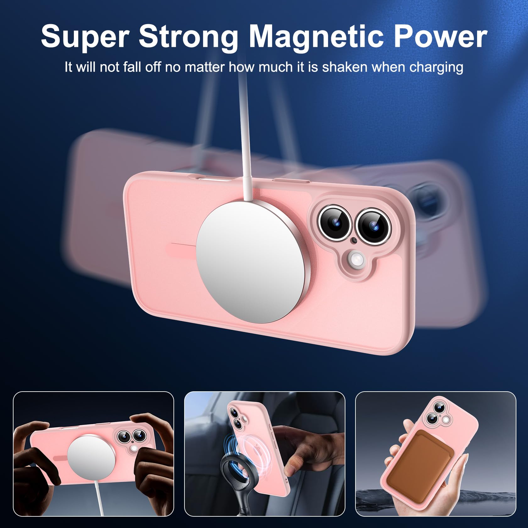 Helssitot Magnetic Matte Case Compatible with iP 17 Pro Max with 2 Anti - Glare Screen Protector, Hard PC Scratch - Resistant, Shockproof, Translucent - ModaPhone