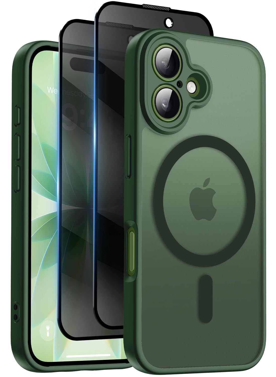 Helssitot Magnetic Matte Case Compatible with iP 17 Pro Max with 2 Anti - Glare Screen Protector, Hard PC Scratch - Resistant, Shockproof, Translucent - ModaPhone