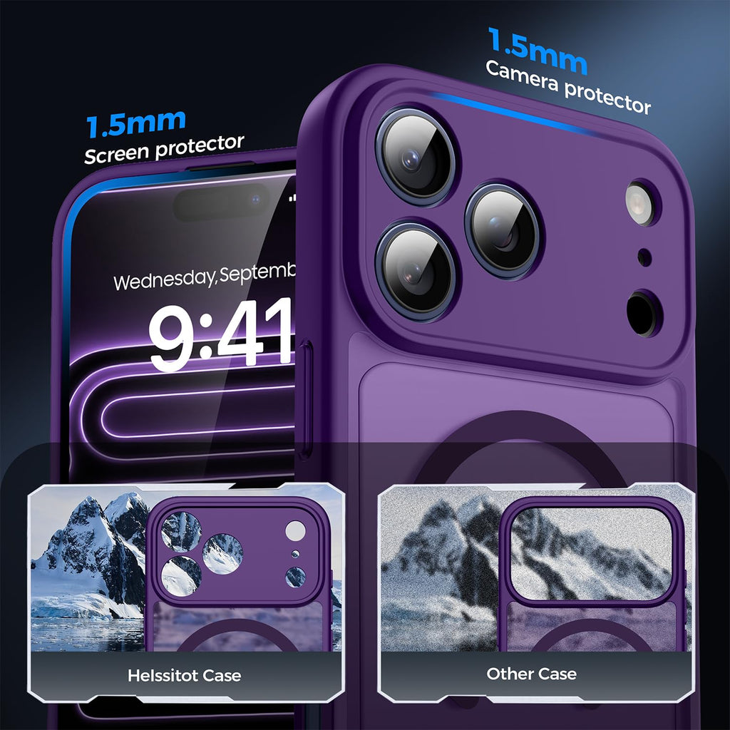 Helssitot Magnetic Matte Case Compatible with iP 17 Pro Max with 2 Anti - Glare Screen Protector, Hard PC Scratch - Resistant, Shockproof, Translucent - ModaPhone