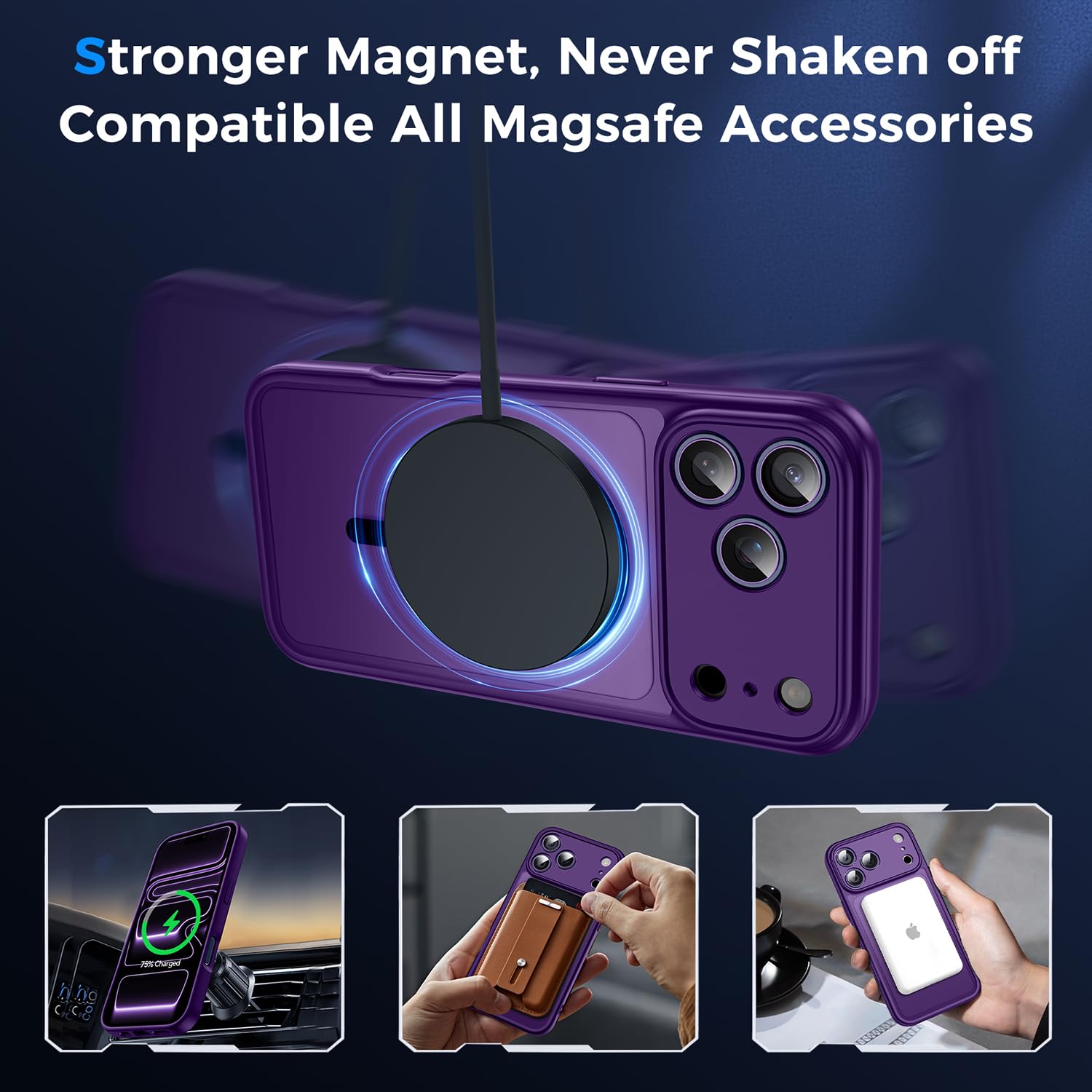 Helssitot Magnetic Matte Case Compatible with iP 17 Pro Max with 2 Anti - Glare Screen Protector, Hard PC Scratch - Resistant, Shockproof, Translucent - ModaPhone