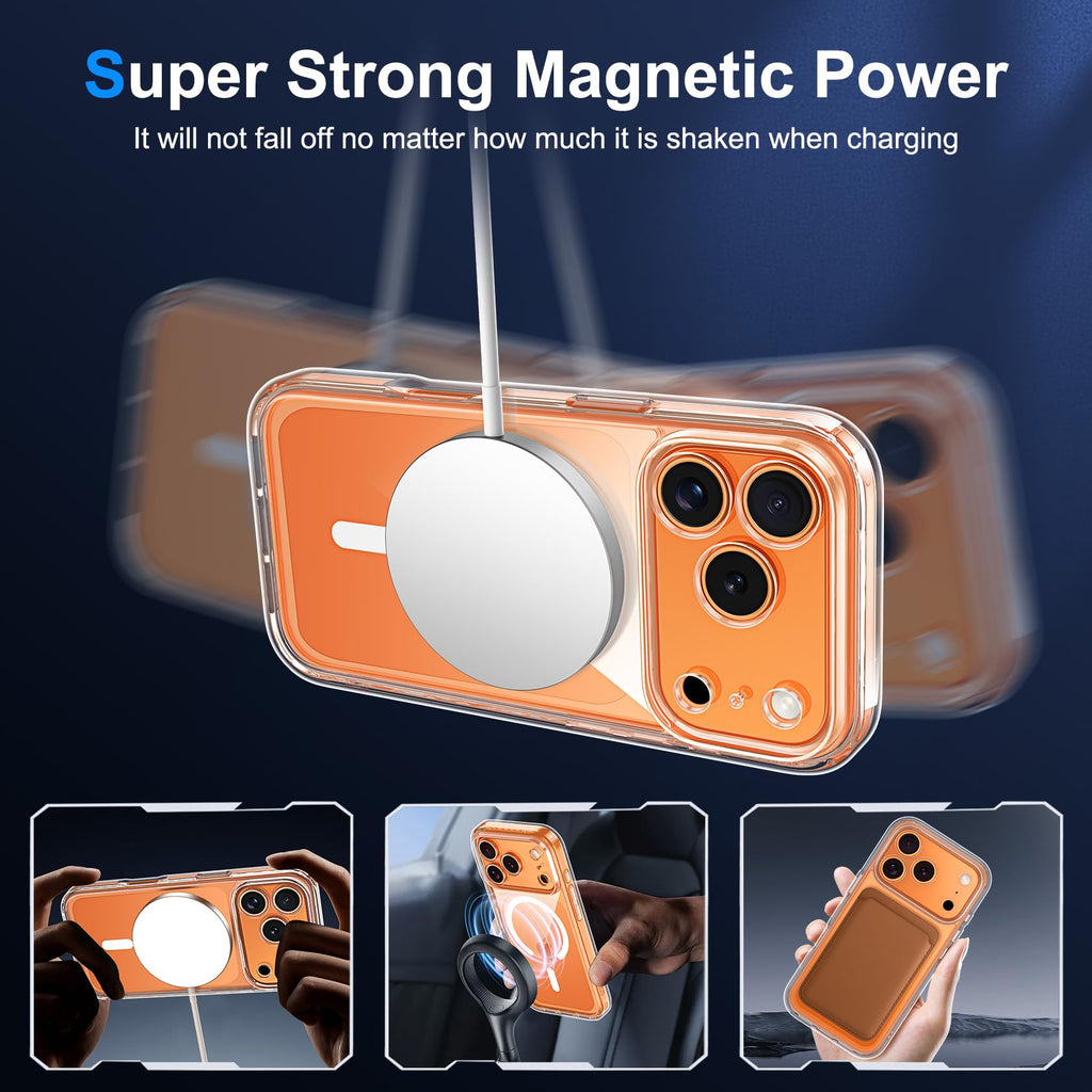 Helssitot Magnetic Matte Case Compatible with iP 17 Pro Max with 2 Anti - Glare Screen Protector, Hard PC Scratch - Resistant, Shockproof, Translucent - ModaPhone