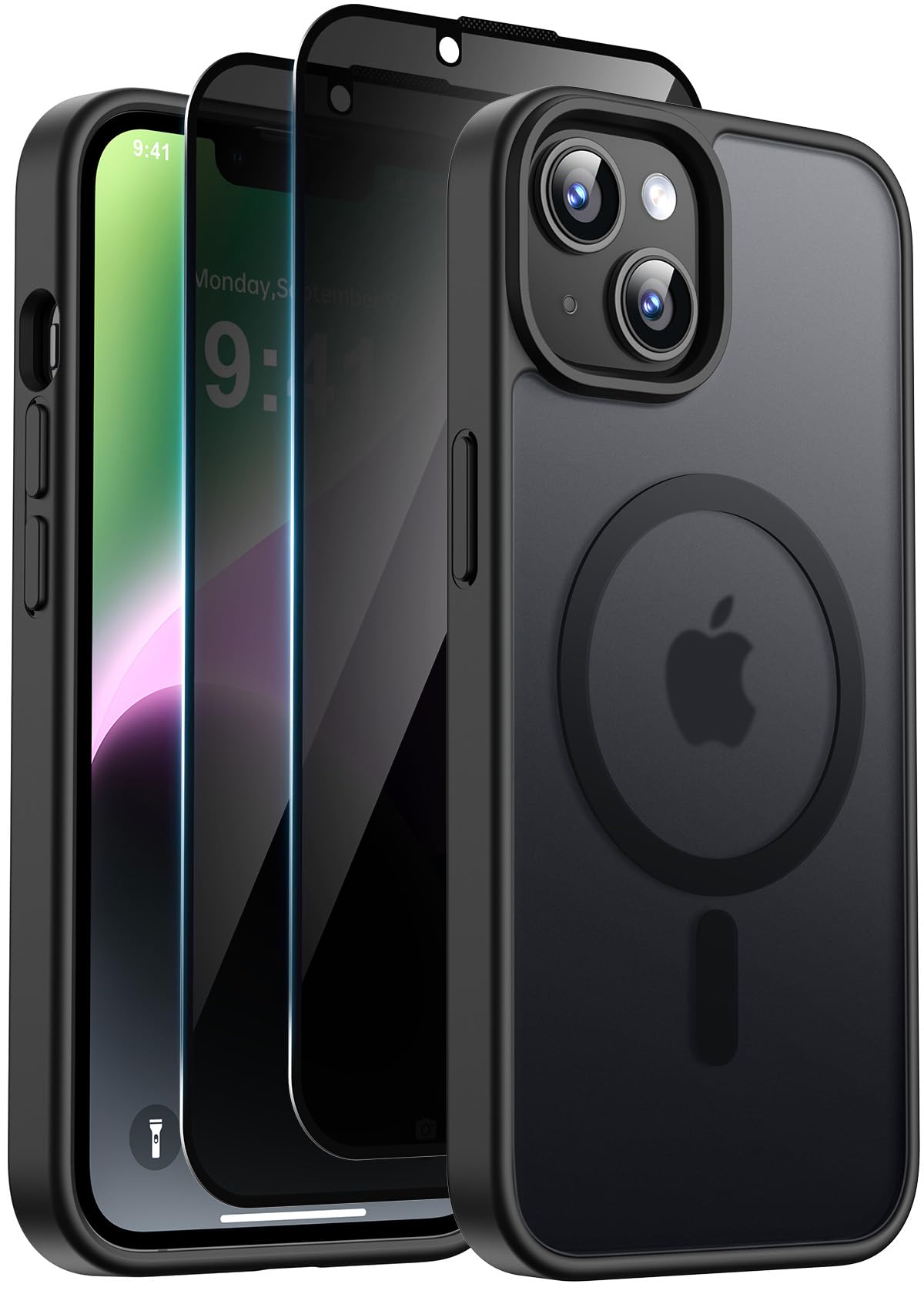 Helssitot Magnetic Matte Case Compatible with iP 17 Pro Max with 2 Anti - Glare Screen Protector, Hard PC Scratch - Resistant, Shockproof, Translucent - ModaPhone
