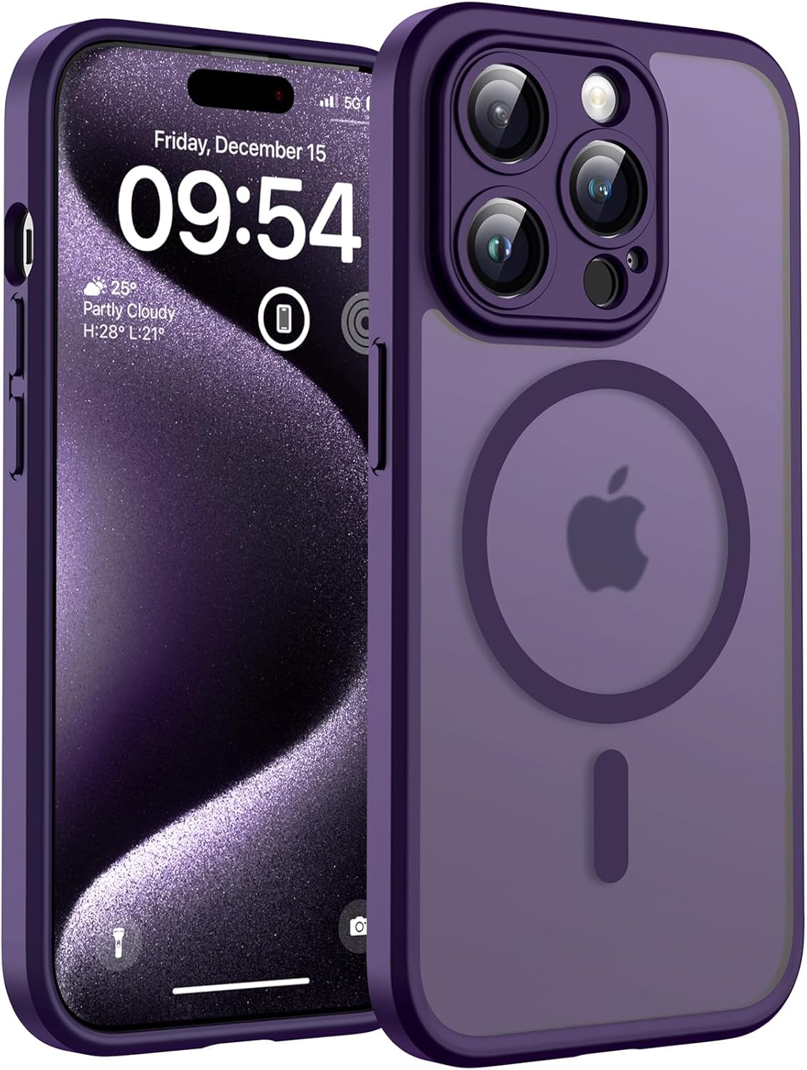 TOCOL Coque Magnétique pour iPhone 17 Pro Max 6,9 Pouces, Compatible avec MagSafe, Anneau Magnétique Intégré, Protection de l'objectif améliorée, Coque Mat Translucide Fine Antichoc, Noir - ModaPhone