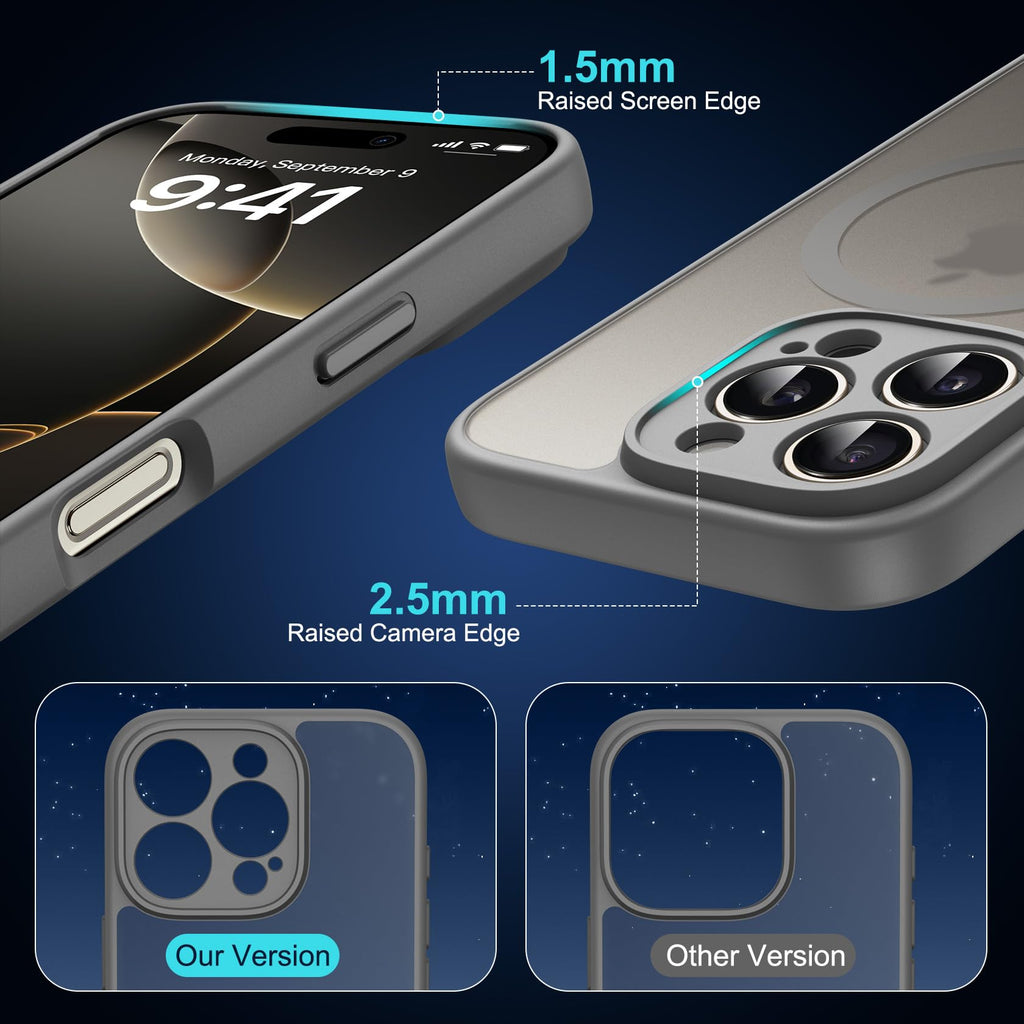 Helssitot Magnetic Matte Case Compatible with iP 17 Pro Max with 2 Anti - Glare Screen Protector, Hard PC Scratch - Resistant, Shockproof, Translucent - ModaPhone
