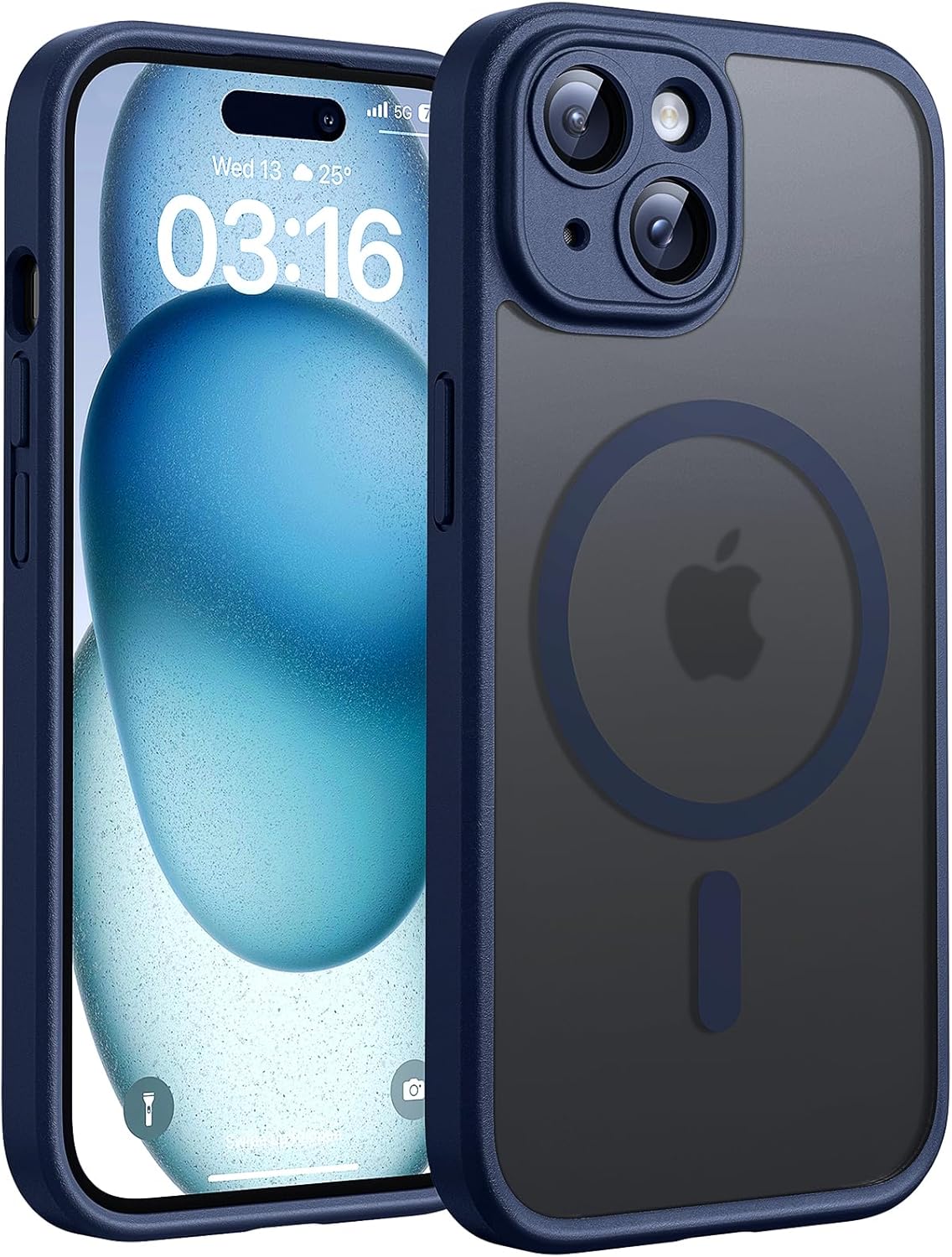 TOCOL Coque Magnétique pour iPhone 17 Pro Max 6,9 Pouces, Compatible avec MagSafe, Anneau Magnétique Intégré, Protection de l'objectif améliorée, Coque Mat Translucide Fine Antichoc, Noir - ModaPhone