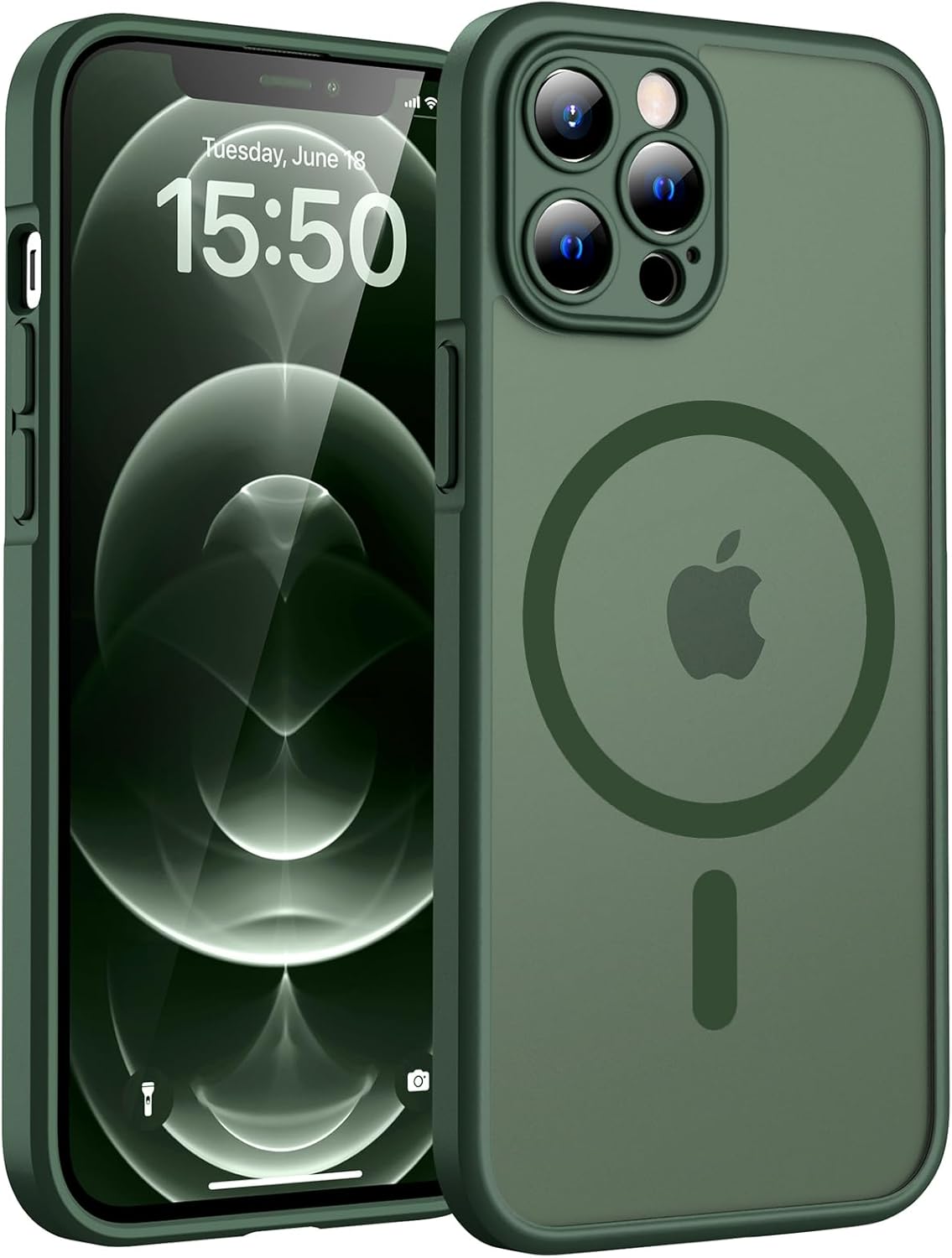 TOCOL Coque Magnétique pour iPhone 17 Pro Max 6,9 Pouces, Compatible avec MagSafe, Anneau Magnétique Intégré, Protection de l'objectif améliorée, Coque Mat Translucide Fine Antichoc, Noir - ModaPhone