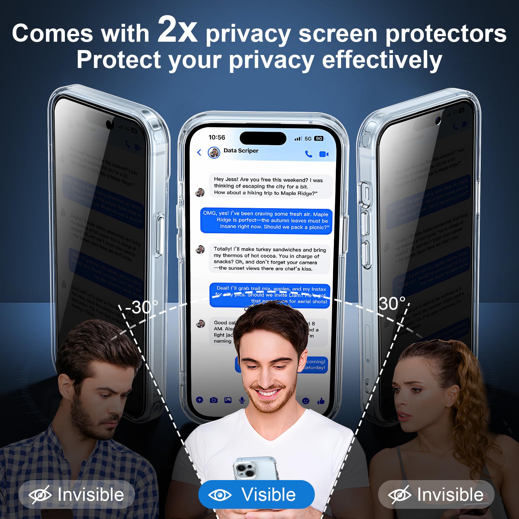 Helssitot Magnetic Matte Case Compatible with iP 17 Pro Max with 2 Anti - Glare Screen Protector, Hard PC Scratch - Resistant, Shockproof, Translucent - ModaPhone