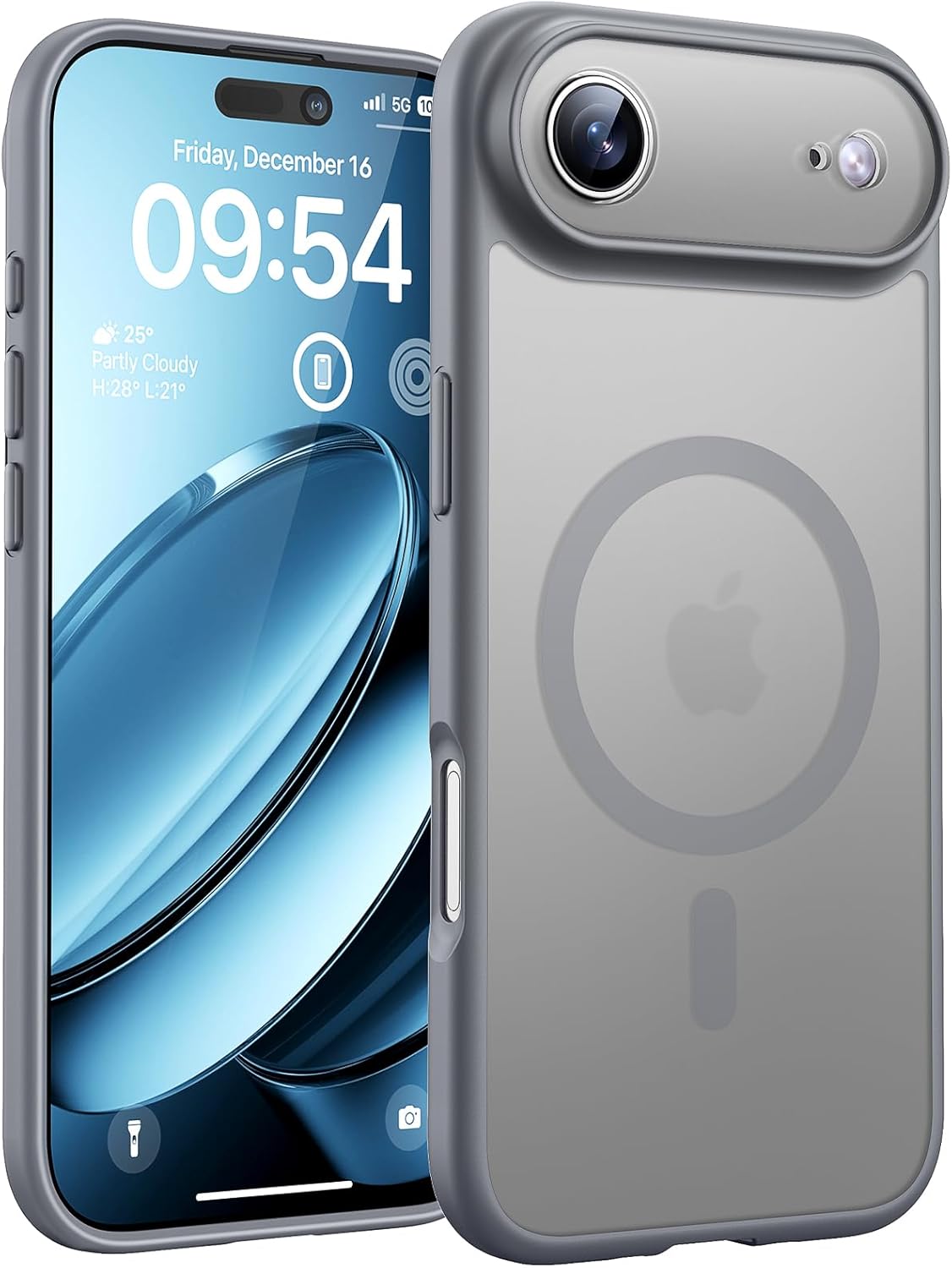 TOCOL Coque Magnétique pour iPhone 17 Pro Max 6,9 Pouces, Compatible avec MagSafe, Anneau Magnétique Intégré, Protection de l'objectif améliorée, Coque Mat Translucide Fine Antichoc, Noir - ModaPhone