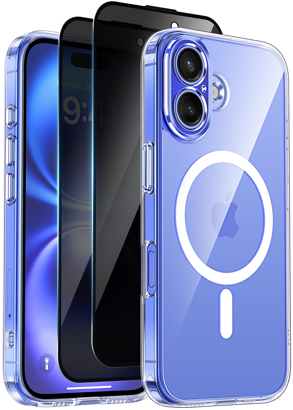 Helssitot Magnetic Matte Case Compatible with iP 17 Pro Max with 2 Anti - Glare Screen Protector, Hard PC Scratch - Resistant, Shockproof, Translucent - ModaPhone