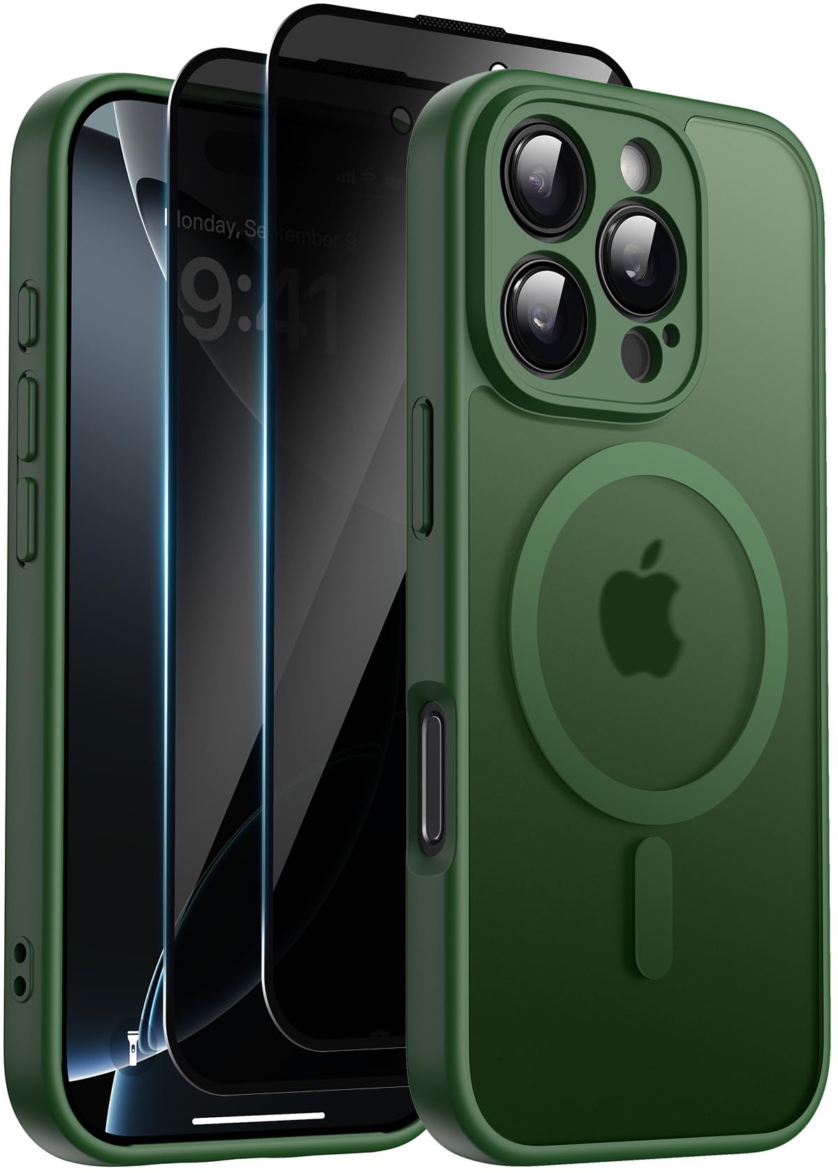 Helssitot Magnetic Matte Case Compatible with iP 17 Pro Max with 2 Anti - Glare Screen Protector, Hard PC Scratch - Resistant, Shockproof, Translucent - ModaPhone