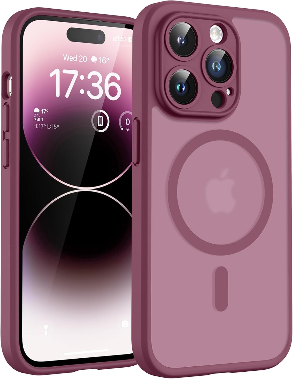 TOCOL Coque Magnétique pour iPhone 17 Pro Max 6,9 Pouces, Compatible avec MagSafe, Anneau Magnétique Intégré, Protection de l'objectif améliorée, Coque Mat Translucide Fine Antichoc, Noir - ModaPhone