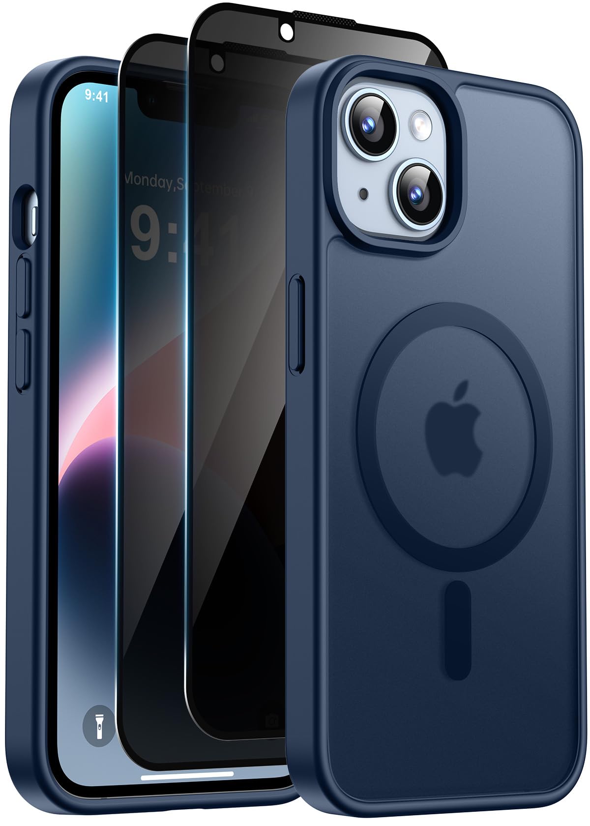 Helssitot Magnetic Matte Case Compatible with iP 17 Pro Max with 2 Anti - Glare Screen Protector, Hard PC Scratch - Resistant, Shockproof, Translucent - ModaPhone