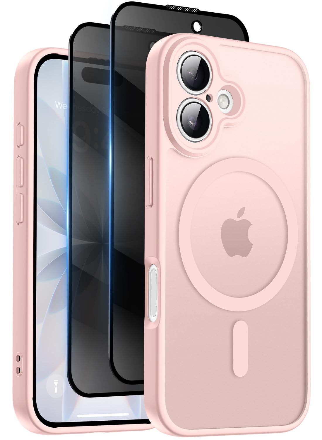 Helssitot Magnetic Matte Case Compatible with iP 17 Pro Max with 2 Anti - Glare Screen Protector, Hard PC Scratch - Resistant, Shockproof, Translucent - ModaPhone