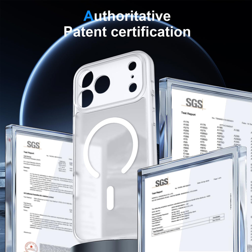 Helssitot Magnetic Matte Case Compatible with iP 17 Pro Max with 2 Anti - Glare Screen Protector, Hard PC Scratch - Resistant, Shockproof, Translucent - ModaPhone