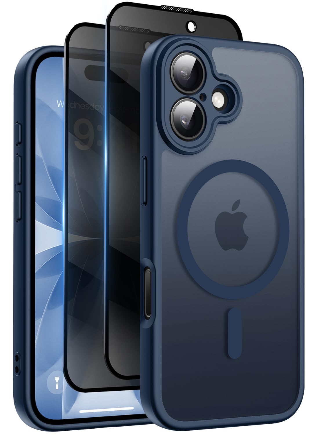 Helssitot Magnetic Matte Case Compatible with iP 17 Pro Max with 2 Anti - Glare Screen Protector, Hard PC Scratch - Resistant, Shockproof, Translucent - ModaPhone