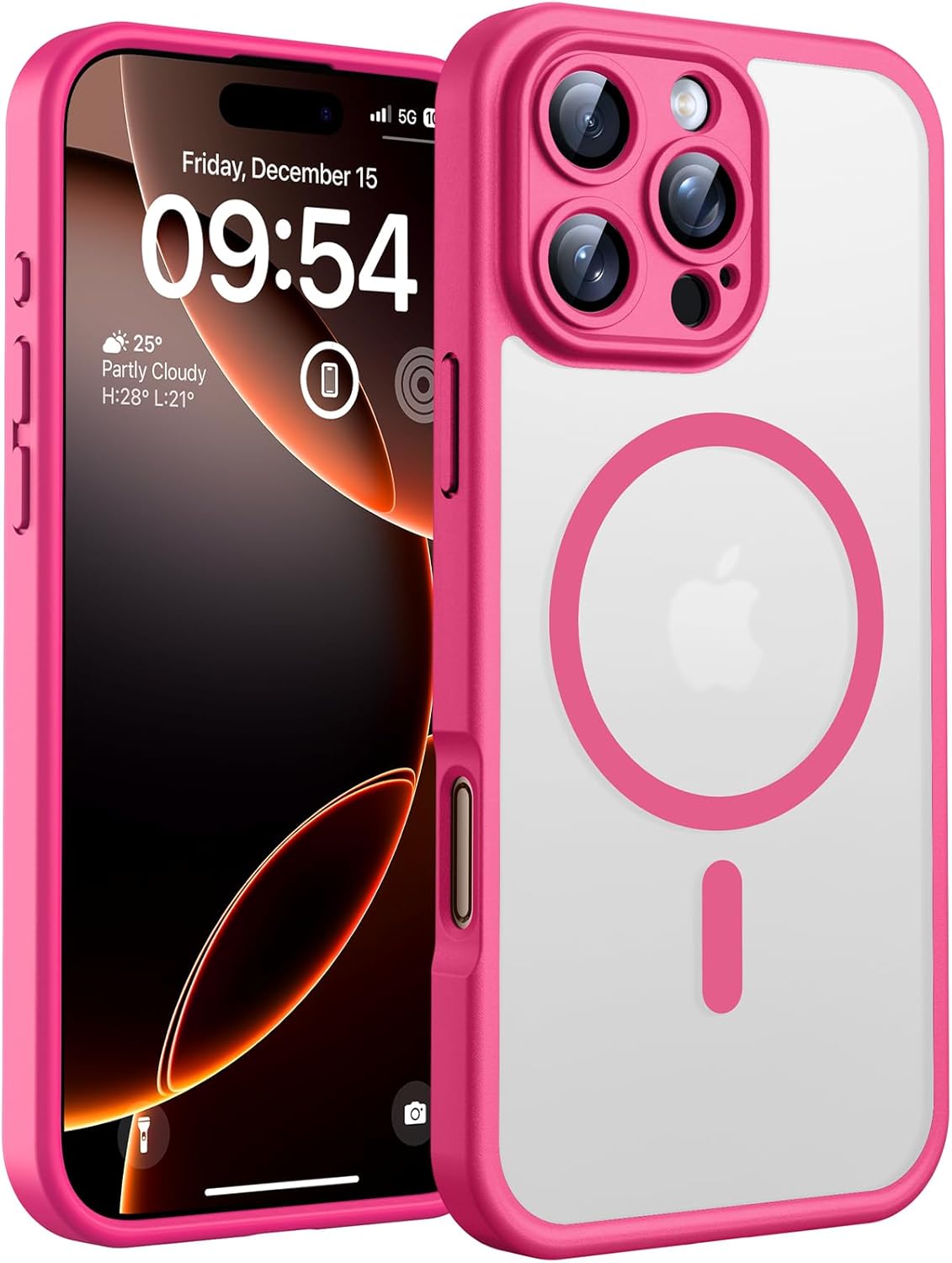 TOCOL Coque Magnétique pour iPhone 17 Pro Max 6,9 Pouces, Compatible avec MagSafe, Anneau Magnétique Intégré, Protection de l'objectif améliorée, Coque Mat Translucide Fine Antichoc, Noir - ModaPhone