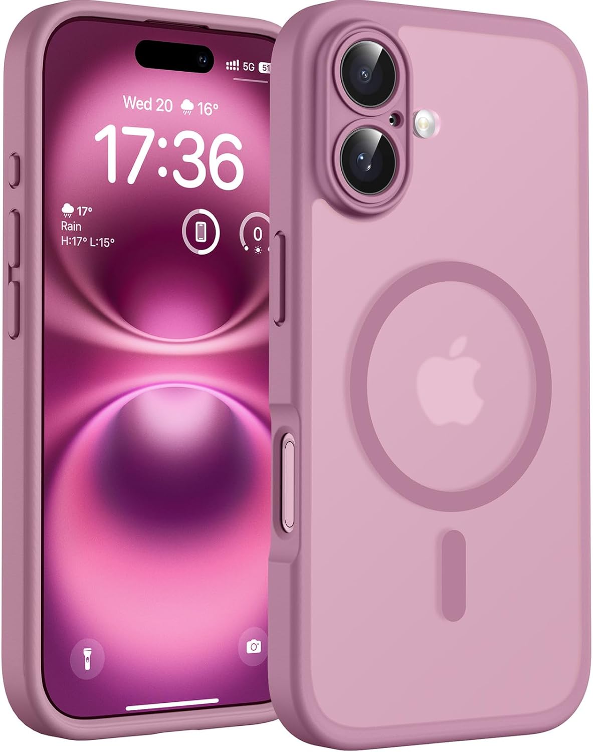 TOCOL Coque Magnétique pour iPhone 17 Pro Max 6,9 Pouces, Compatible avec MagSafe, Anneau Magnétique Intégré, Protection de l'objectif améliorée, Coque Mat Translucide Fine Antichoc, Noir - ModaPhone