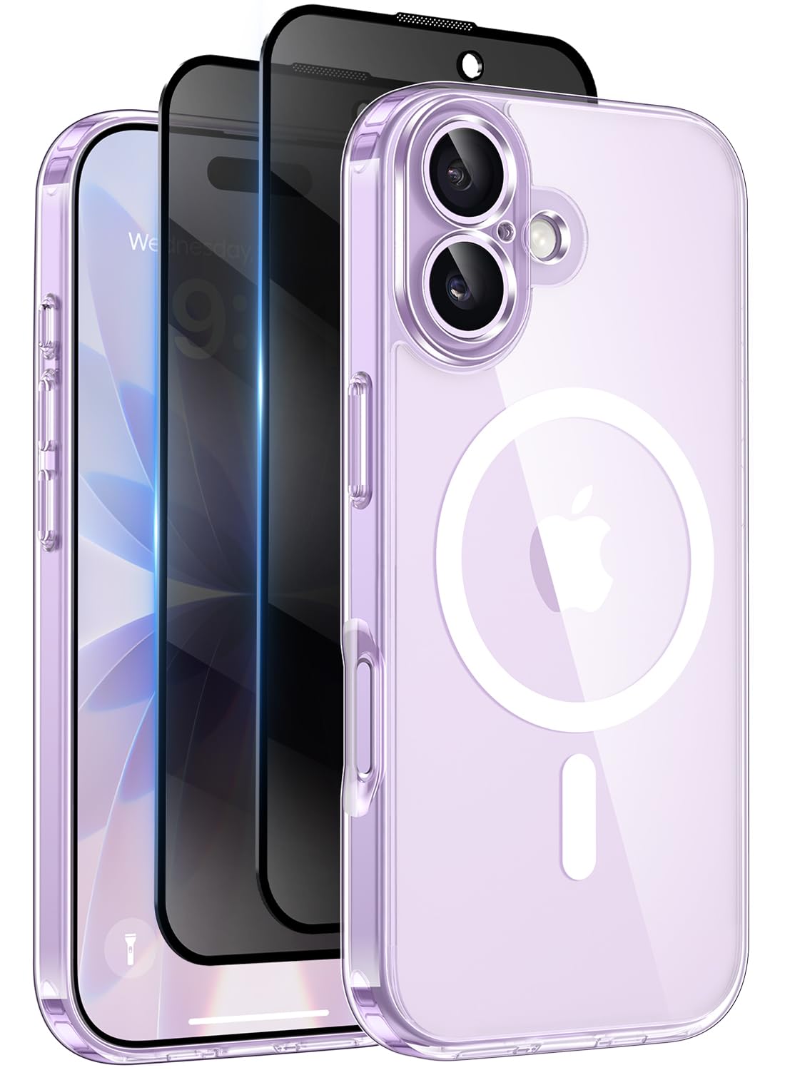 Helssitot Magnetic Matte Case Compatible with iP 17 Pro Max with 2 Anti - Glare Screen Protector, Hard PC Scratch - Resistant, Shockproof, Translucent - ModaPhone