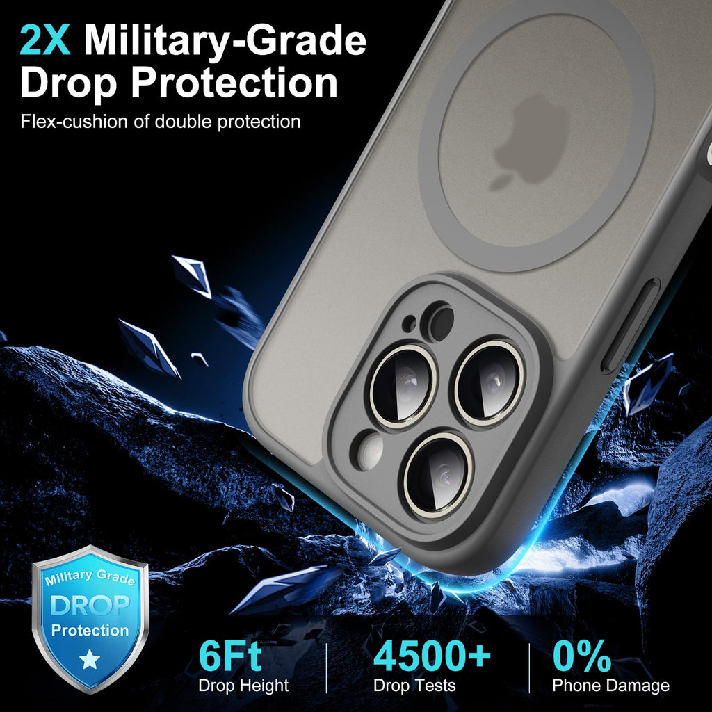 Helssitot Magnetic Matte Case Compatible with iP 17 Pro Max with 2 Anti - Glare Screen Protector, Hard PC Scratch - Resistant, Shockproof, Translucent - ModaPhone