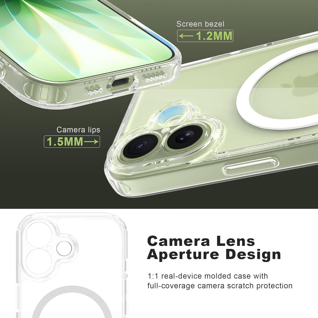 Magnetic Case for iPhone 17 Pro Max with 2 Tempered Glass, Full Camera Protection Shockproof Anti - Scratch Matte Translucent Cover - Black - ModaPhone