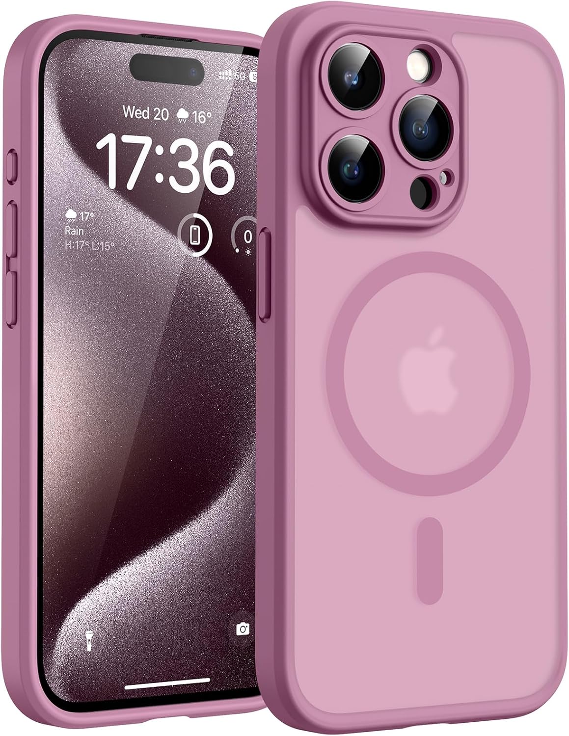 TOCOL Coque Magnétique pour iPhone 17 Pro Max 6,9 Pouces, Compatible avec MagSafe, Anneau Magnétique Intégré, Protection de l'objectif améliorée, Coque Mat Translucide Fine Antichoc, Noir - ModaPhone