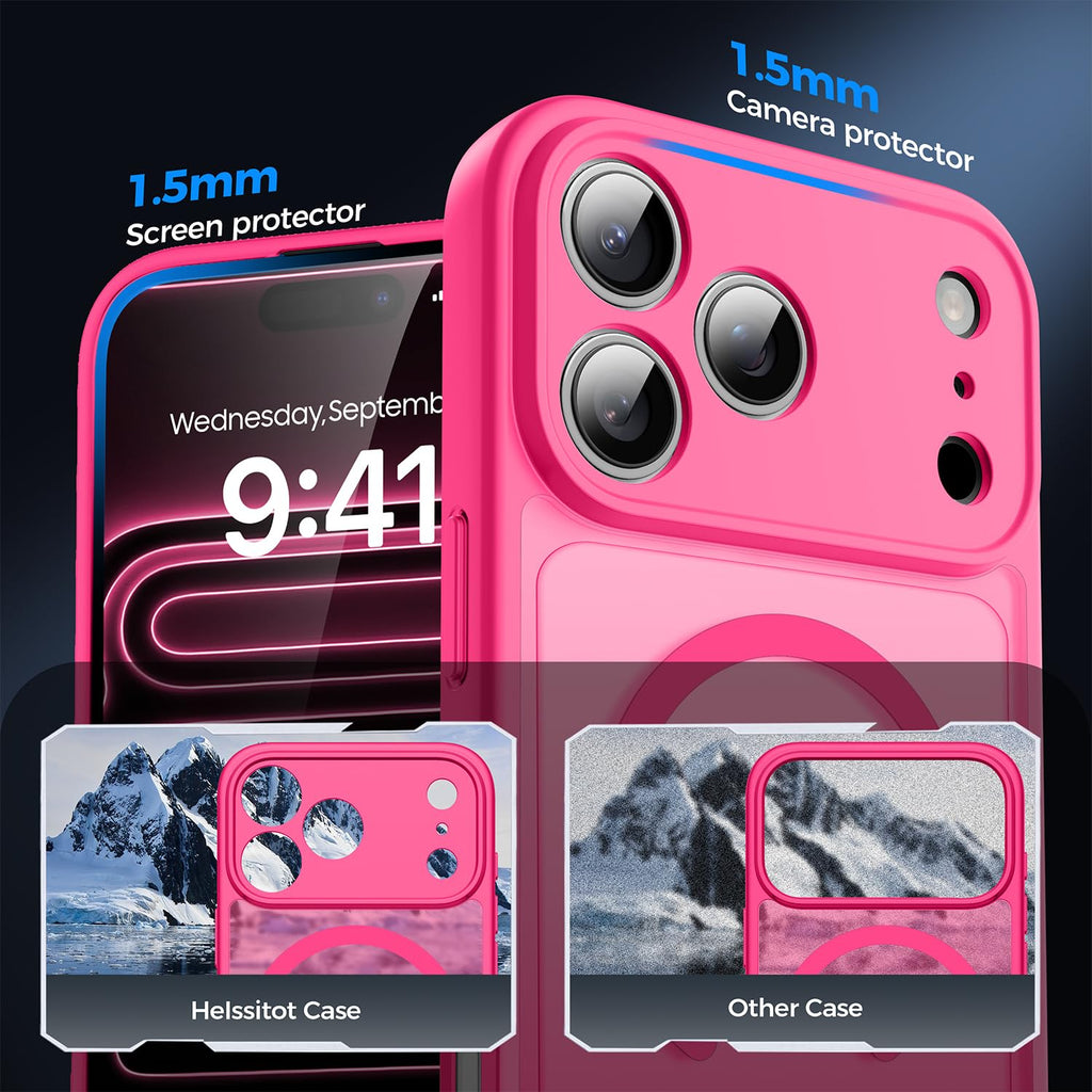 Helssitot Magnetic Matte Case Compatible with iP 17 Pro Max with 2 Anti - Glare Screen Protector, Hard PC Scratch - Resistant, Shockproof, Translucent - ModaPhone