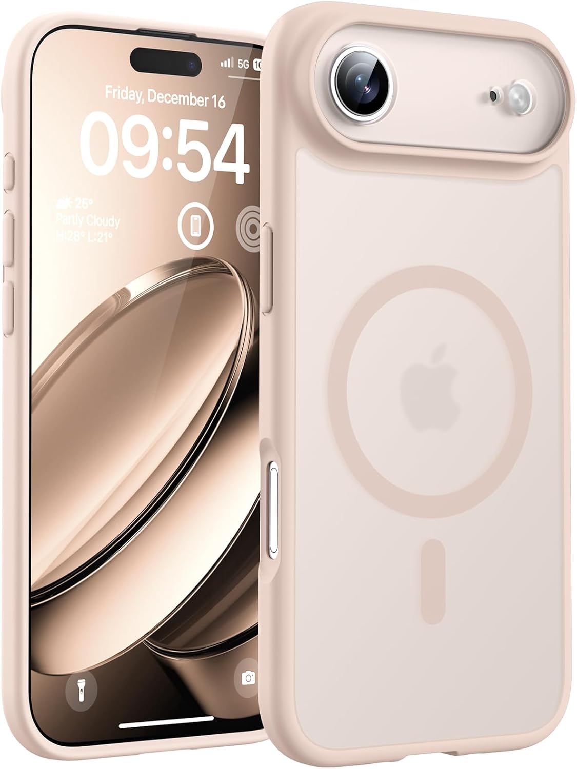 TOCOL Coque Magnétique pour iPhone 17 Pro Max 6,9 Pouces, Compatible avec MagSafe, Anneau Magnétique Intégré, Protection de l'objectif améliorée, Coque Mat Translucide Fine Antichoc, Noir - ModaPhone