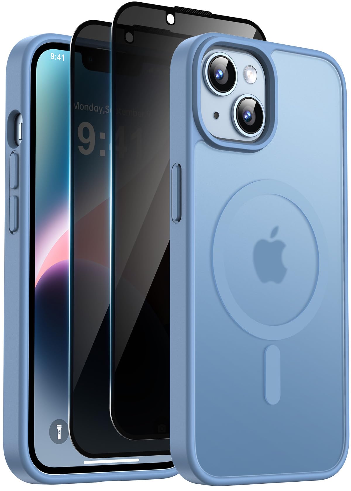 Helssitot Magnetic Matte Case Compatible with iP 17 Pro Max with 2 Anti - Glare Screen Protector, Hard PC Scratch - Resistant, Shockproof, Translucent - ModaPhone