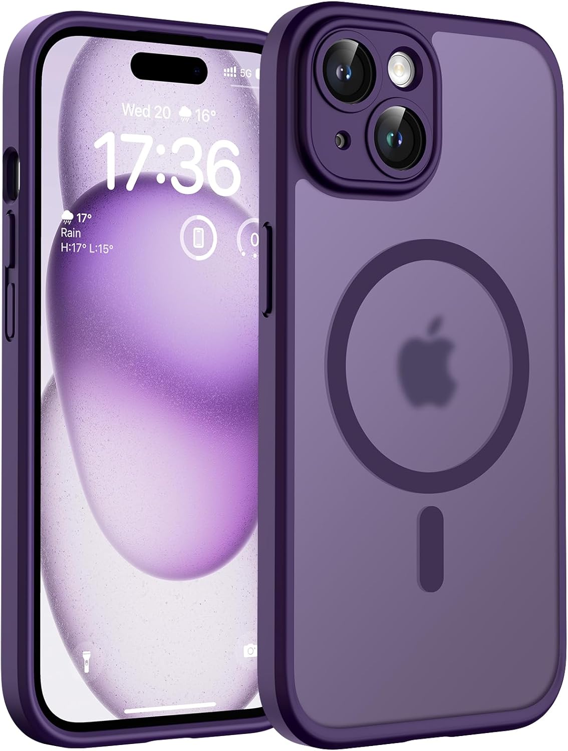 TOCOL Coque Magnétique pour iPhone 17 Pro Max 6,9 Pouces, Compatible avec MagSafe, Anneau Magnétique Intégré, Protection de l'objectif améliorée, Coque Mat Translucide Fine Antichoc, Noir - ModaPhone