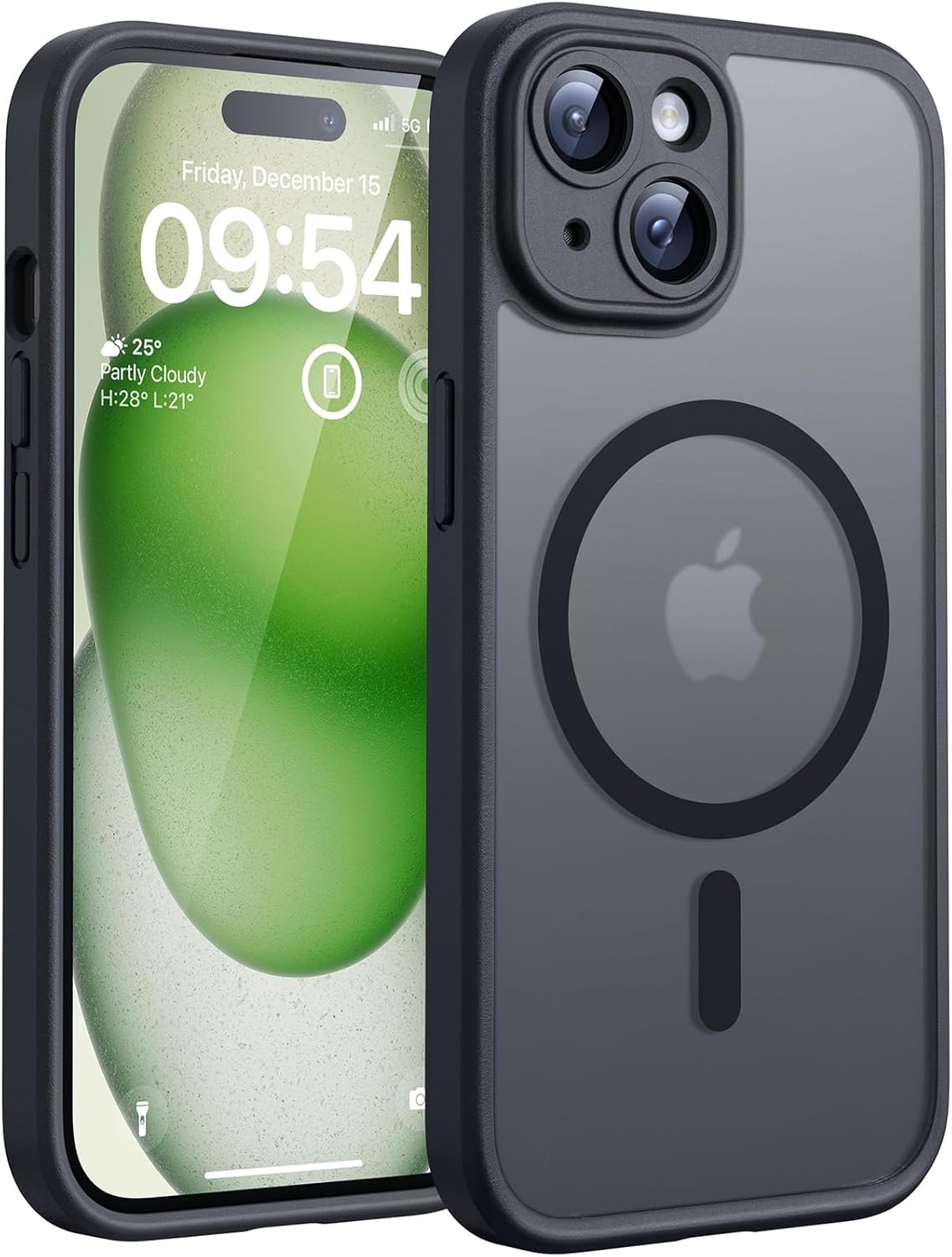 TOCOL Coque Magnétique pour iPhone 17 Pro Max 6,9 Pouces, Compatible avec MagSafe, Anneau Magnétique Intégré, Protection de l'objectif améliorée, Coque Mat Translucide Fine Antichoc, Noir - ModaPhone