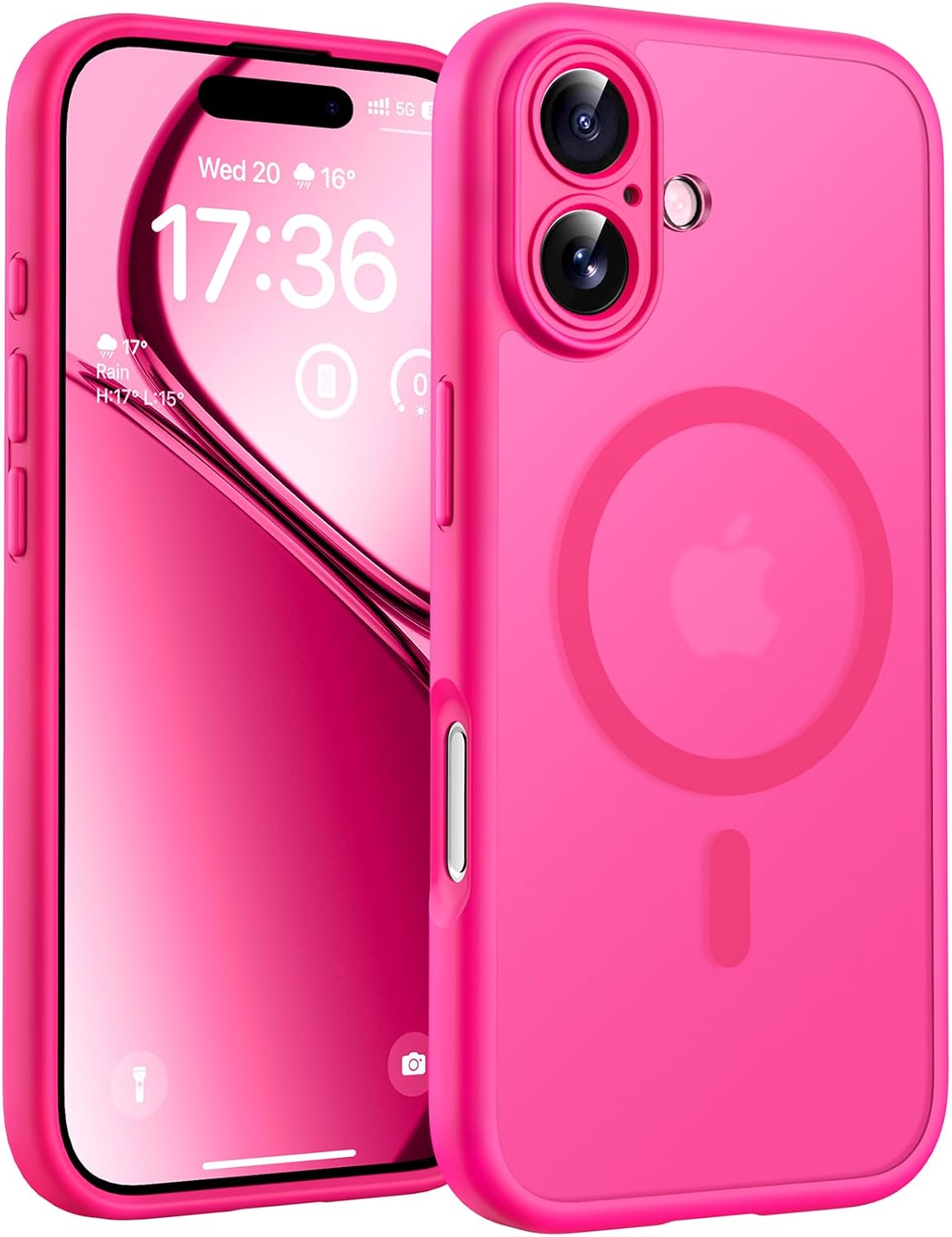 TOCOL Coque Magnétique pour iPhone 17 Pro Max 6,9 Pouces, Compatible avec MagSafe, Anneau Magnétique Intégré, Protection de l'objectif améliorée, Coque Mat Translucide Fine Antichoc, Noir - ModaPhone