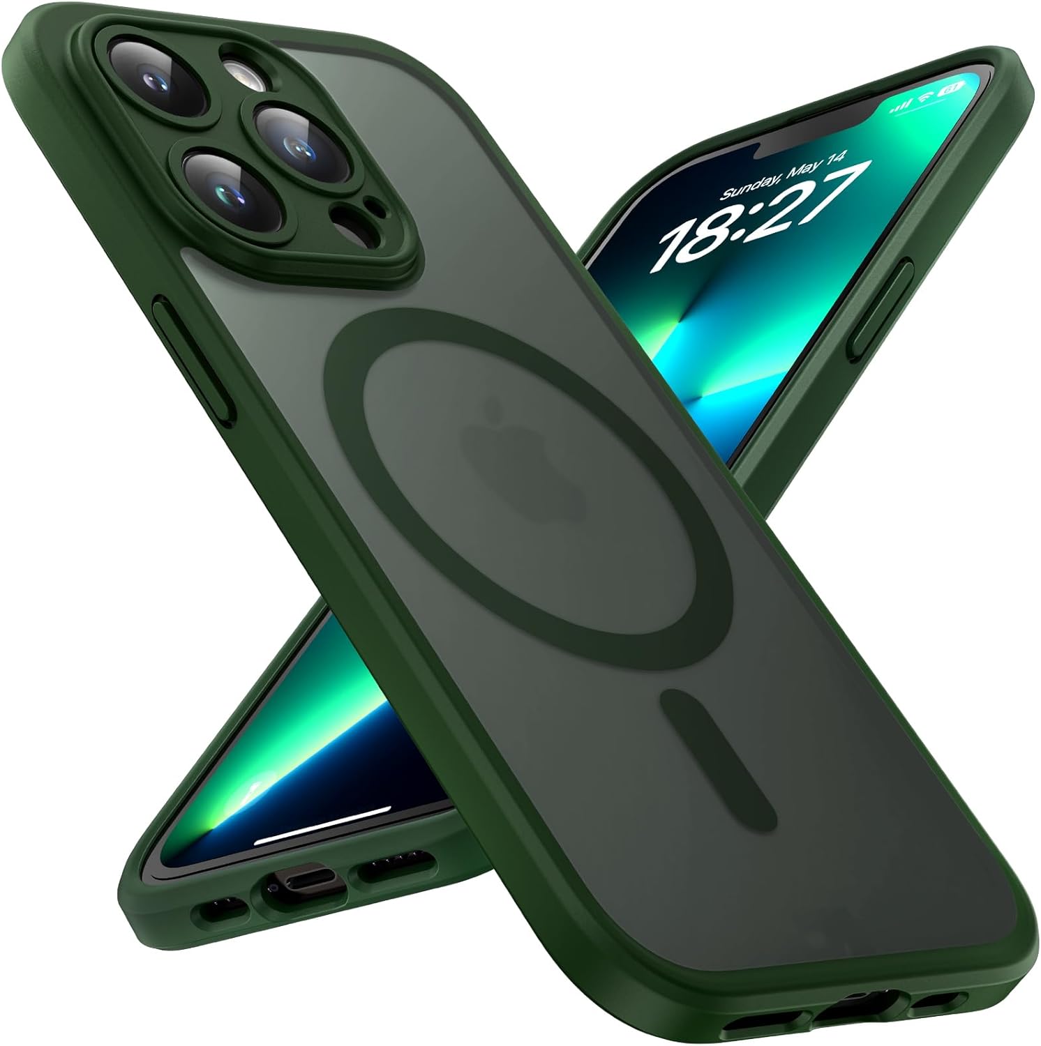 TOCOL Coque Magnétique pour iPhone 17 Pro Max 6,9 Pouces, Compatible avec MagSafe, Anneau Magnétique Intégré, Protection de l'objectif améliorée, Coque Mat Translucide Fine Antichoc, Noir - ModaPhone