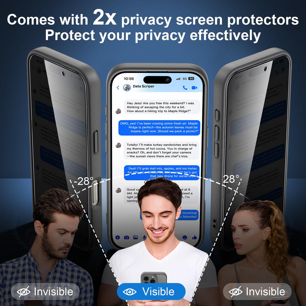 Helssitot Magnetic Matte Case Compatible with iP 17 Pro Max with 2 Anti - Glare Screen Protector, Hard PC Scratch - Resistant, Shockproof, Translucent - ModaPhone