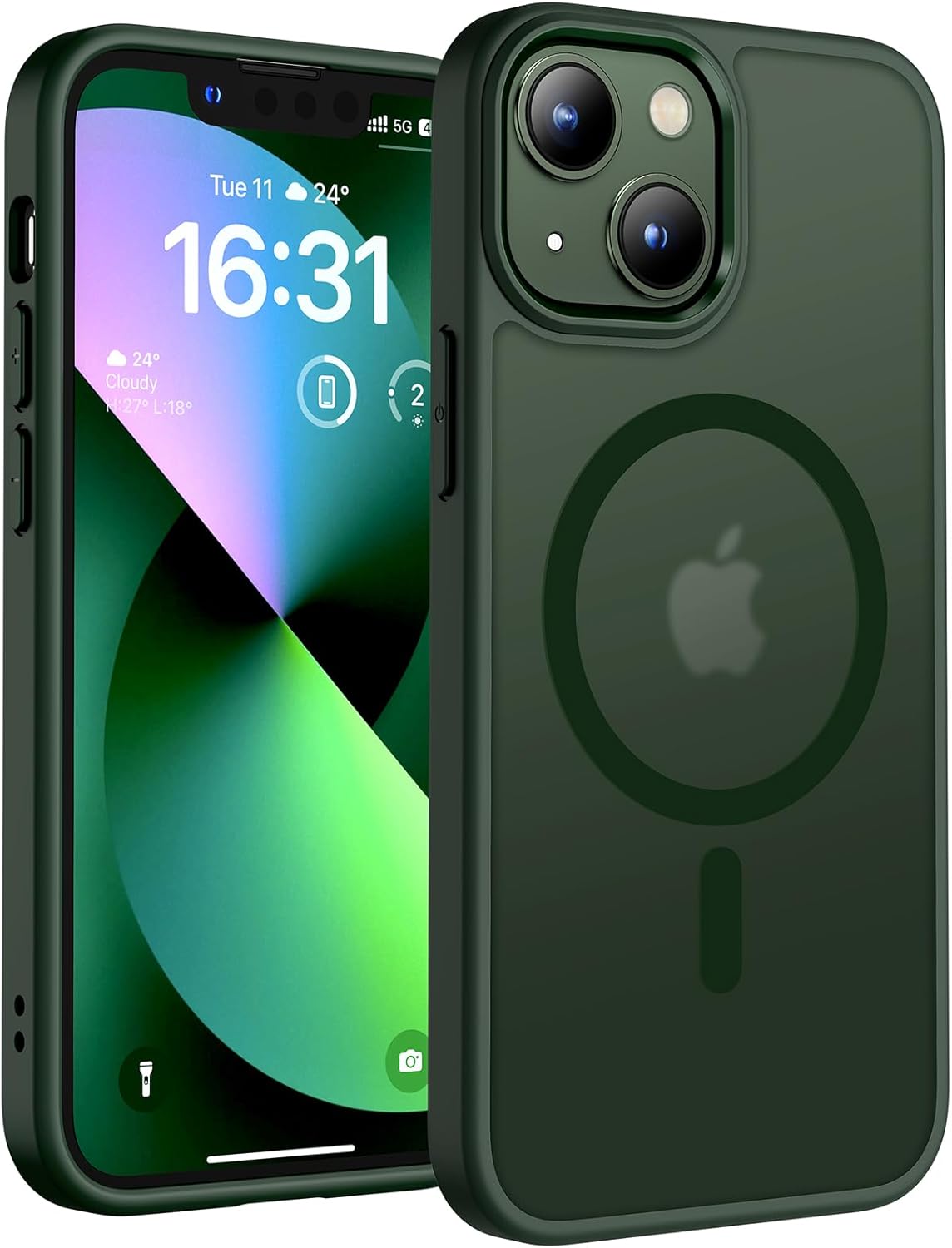 TOCOL Coque Magnétique pour iPhone 17 Pro Max 6,9 Pouces, Compatible avec MagSafe, Anneau Magnétique Intégré, Protection de l'objectif améliorée, Coque Mat Translucide Fine Antichoc, Noir - ModaPhone