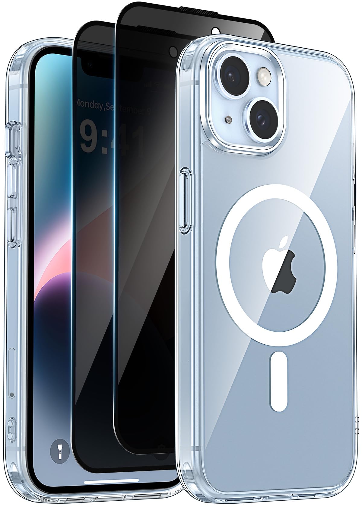 Helssitot Magnetic Matte Case Compatible with iP 17 Pro Max with 2 Anti - Glare Screen Protector, Hard PC Scratch - Resistant, Shockproof, Translucent - ModaPhone