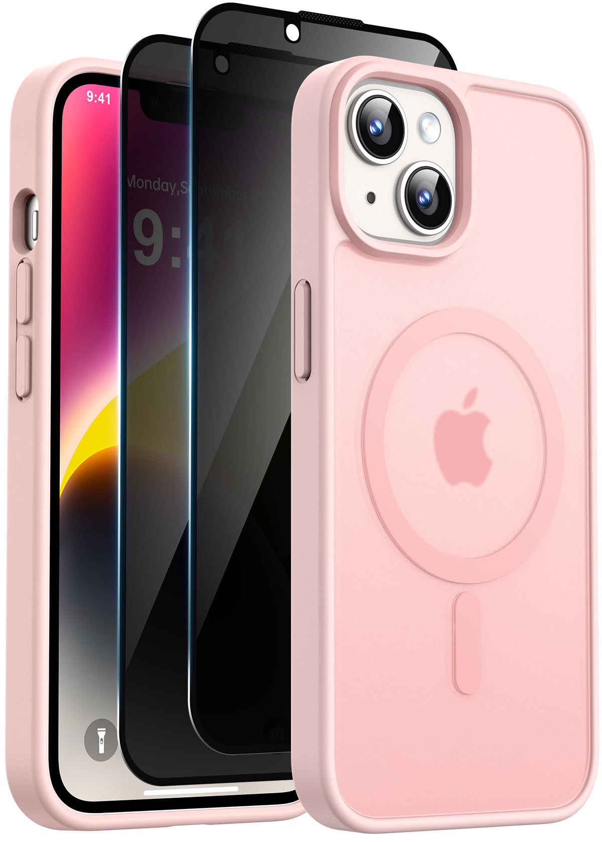 Helssitot Magnetic Matte Case Compatible with iP 17 Pro Max with 2 Anti - Glare Screen Protector, Hard PC Scratch - Resistant, Shockproof, Translucent - ModaPhone