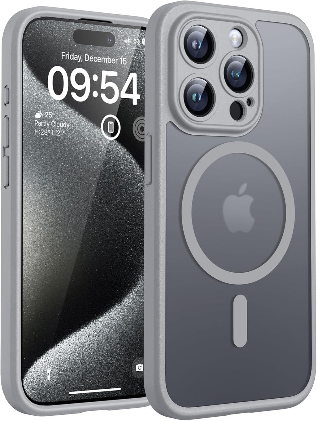 TOCOL Coque Magnétique pour iPhone 17 Pro Max 6,9 Pouces, Compatible avec MagSafe, Anneau Magnétique Intégré, Protection de l'objectif améliorée, Coque Mat Translucide Fine Antichoc, Noir - ModaPhone