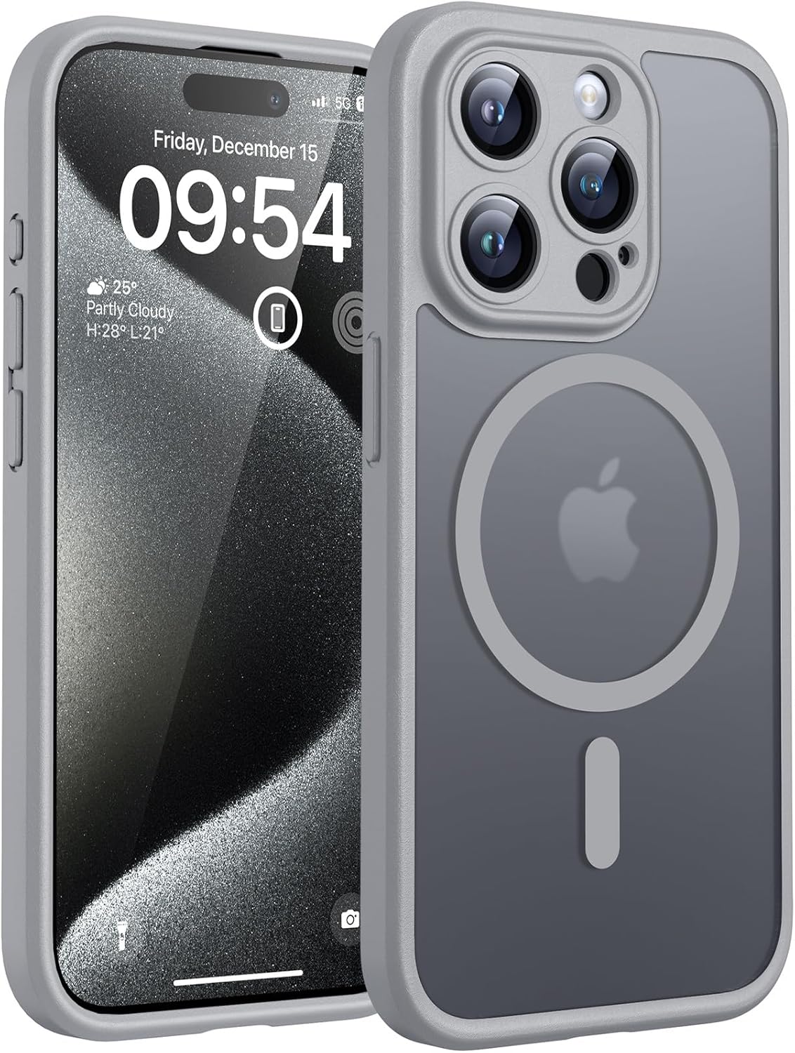 TOCOL Coque Magnétique pour iPhone 17 Pro Max 6,9 Pouces, Compatible avec MagSafe, Anneau Magnétique Intégré, Protection de l'objectif améliorée, Coque Mat Translucide Fine Antichoc, Noir - ModaPhone