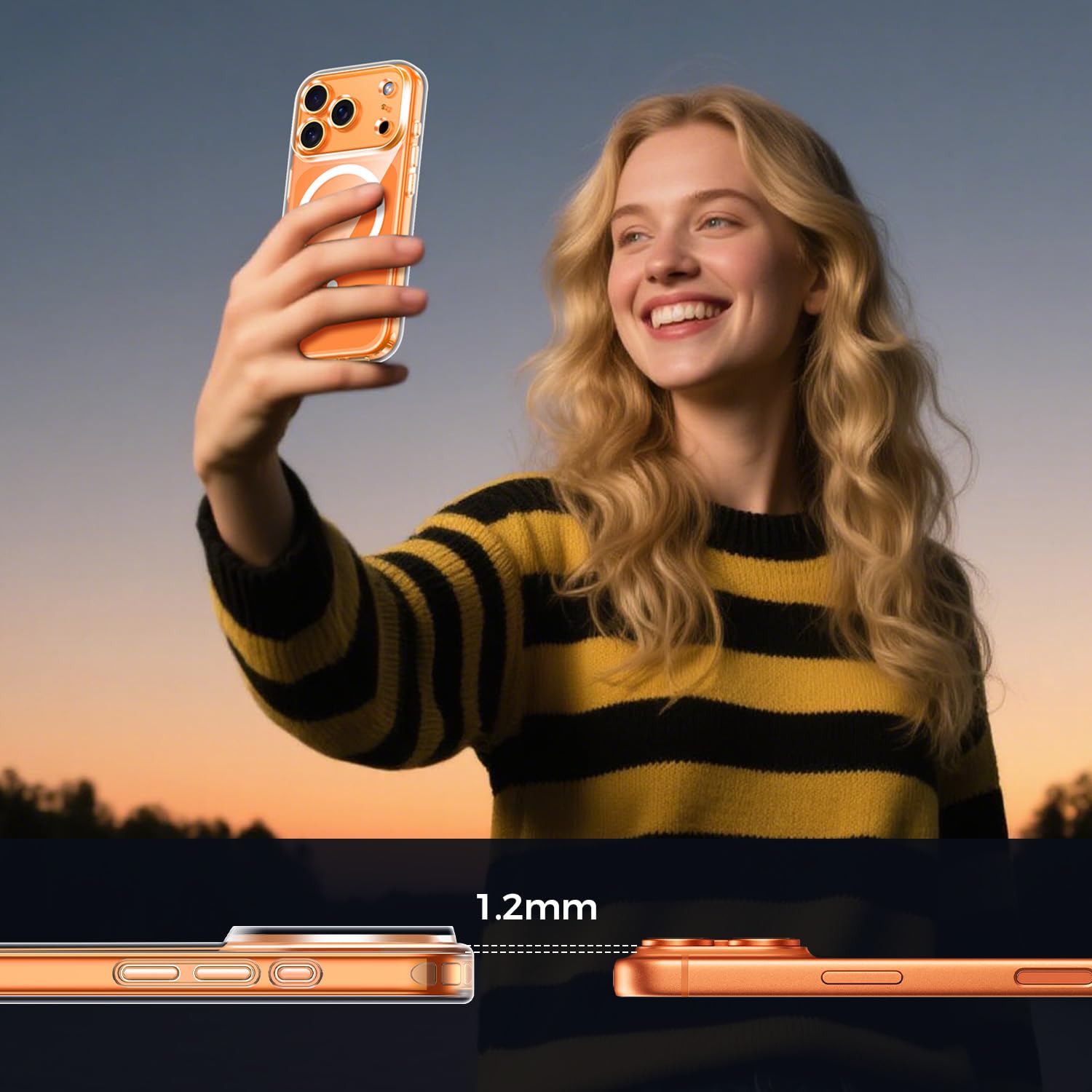 Helssitot Magnetic Matte Case Compatible with iP 17 Pro Max with 2 Anti - Glare Screen Protector, Hard PC Scratch - Resistant, Shockproof, Translucent - ModaPhone