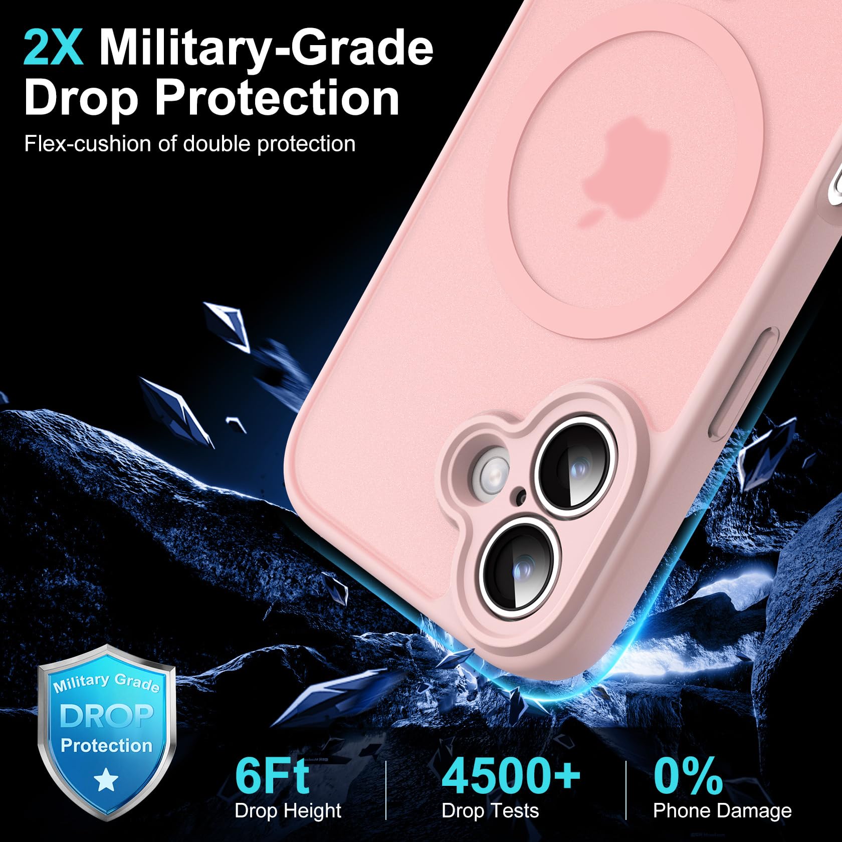 Helssitot Magnetic Matte Case Compatible with iP 17 Pro Max with 2 Anti - Glare Screen Protector, Hard PC Scratch - Resistant, Shockproof, Translucent - ModaPhone