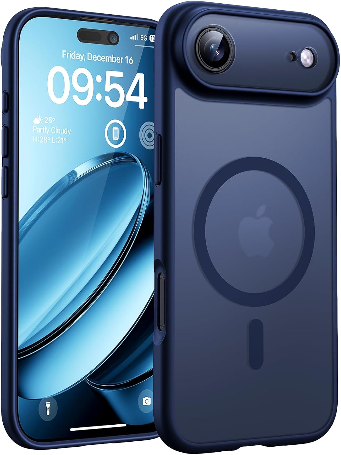 TOCOL Coque Magnétique pour iPhone 17 Pro Max 6,9 Pouces, Compatible avec MagSafe, Anneau Magnétique Intégré, Protection de l'objectif améliorée, Coque Mat Translucide Fine Antichoc, Noir - ModaPhone