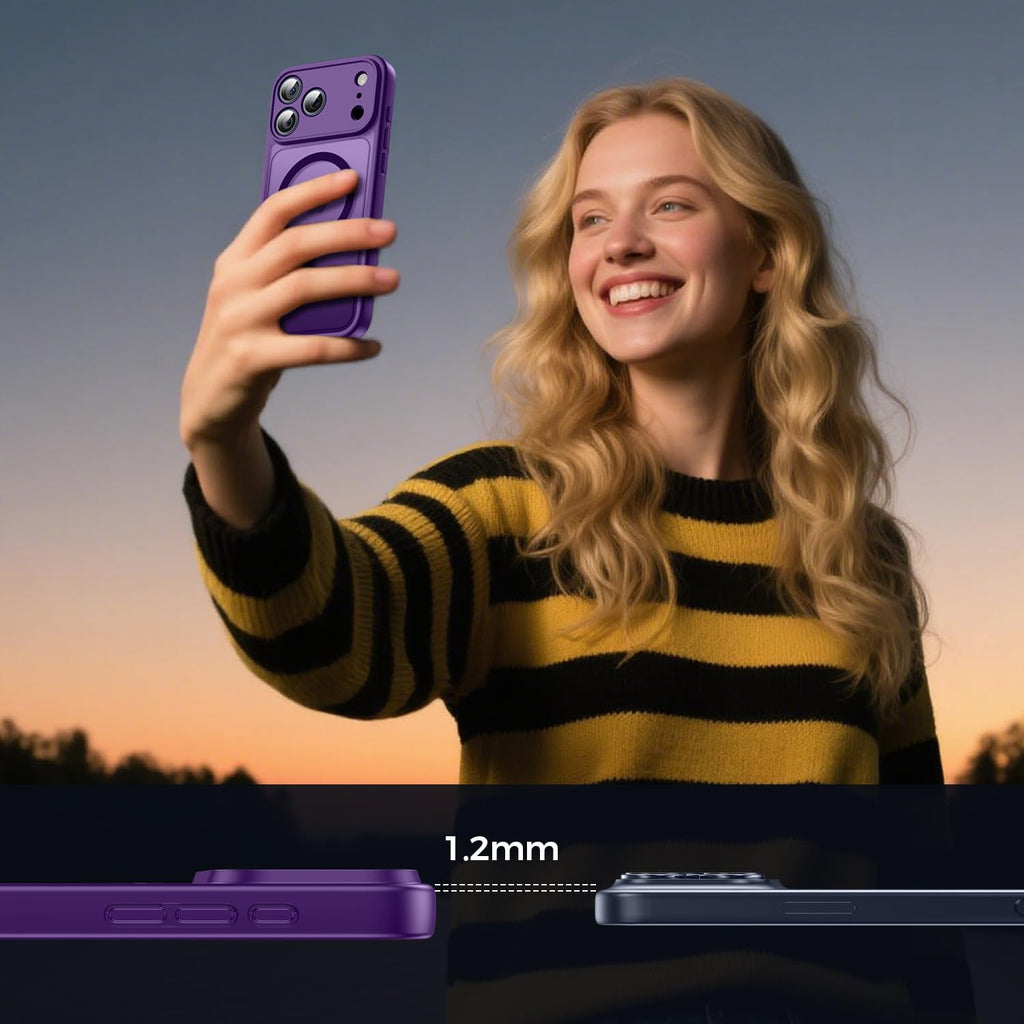 Helssitot Magnetic Matte Case Compatible with iP 17 Pro Max with 2 Anti - Glare Screen Protector, Hard PC Scratch - Resistant, Shockproof, Translucent - ModaPhone