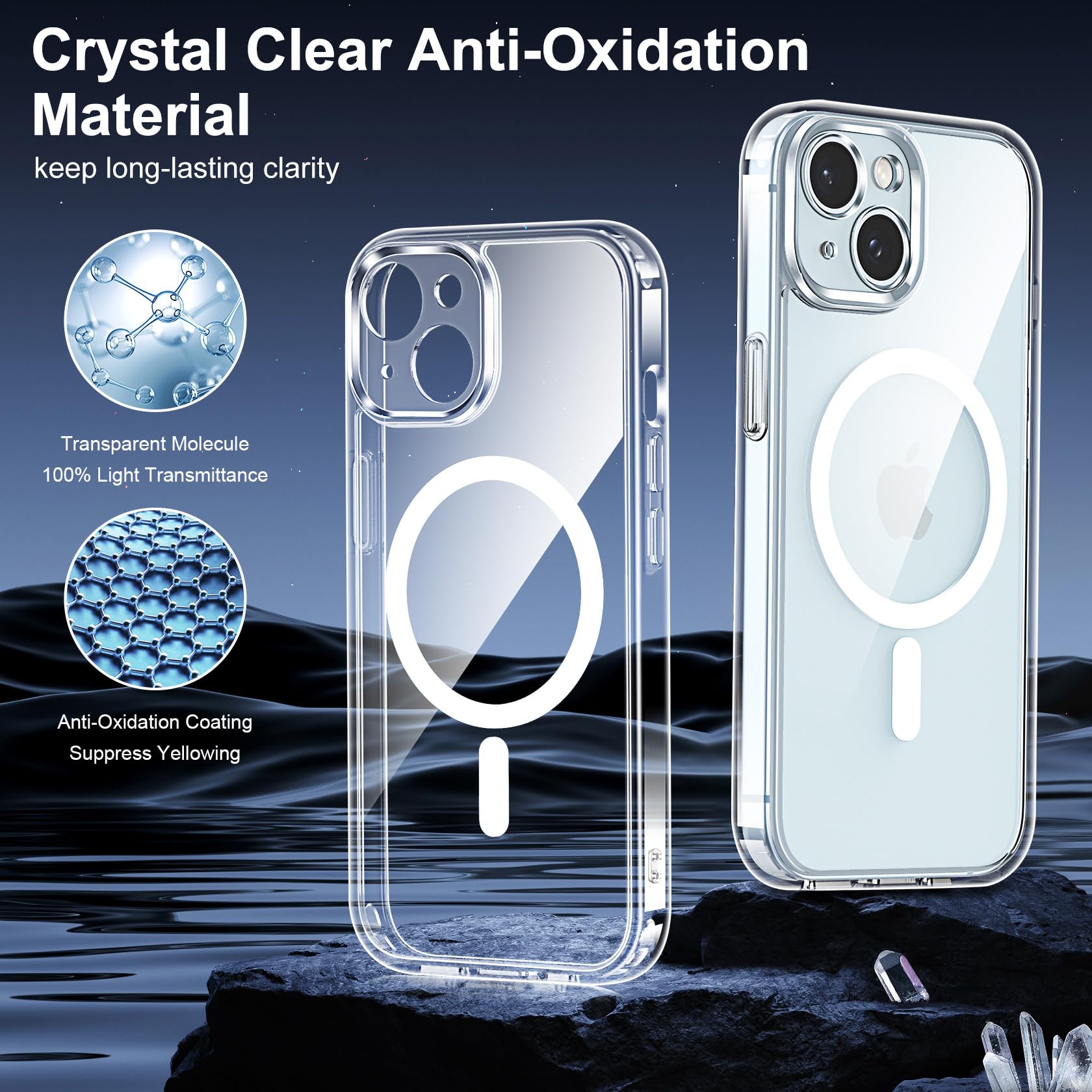 Helssitot Magnetic Matte Case Compatible with iP 17 Pro Max with 2 Anti - Glare Screen Protector, Hard PC Scratch - Resistant, Shockproof, Translucent - ModaPhone