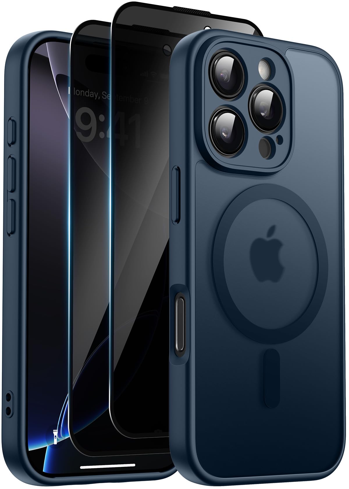 Helssitot Magnetic Matte Case Compatible with iP 17 Pro Max with 2 Anti - Glare Screen Protector, Hard PC Scratch - Resistant, Shockproof, Translucent - ModaPhone