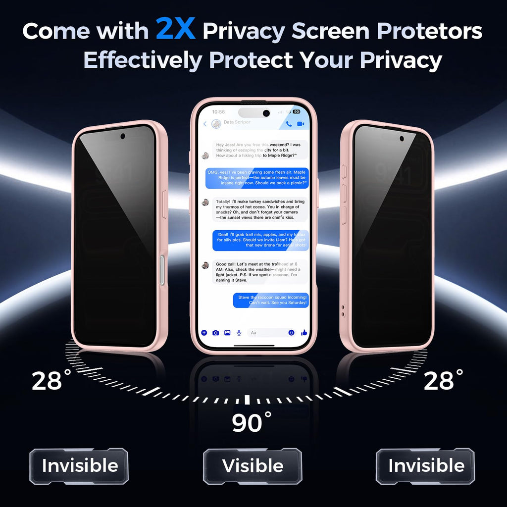 Helssitot Magnetic Matte Case Compatible with iP 17 Pro Max with 2 Anti - Glare Screen Protector, Hard PC Scratch - Resistant, Shockproof, Translucent - ModaPhone