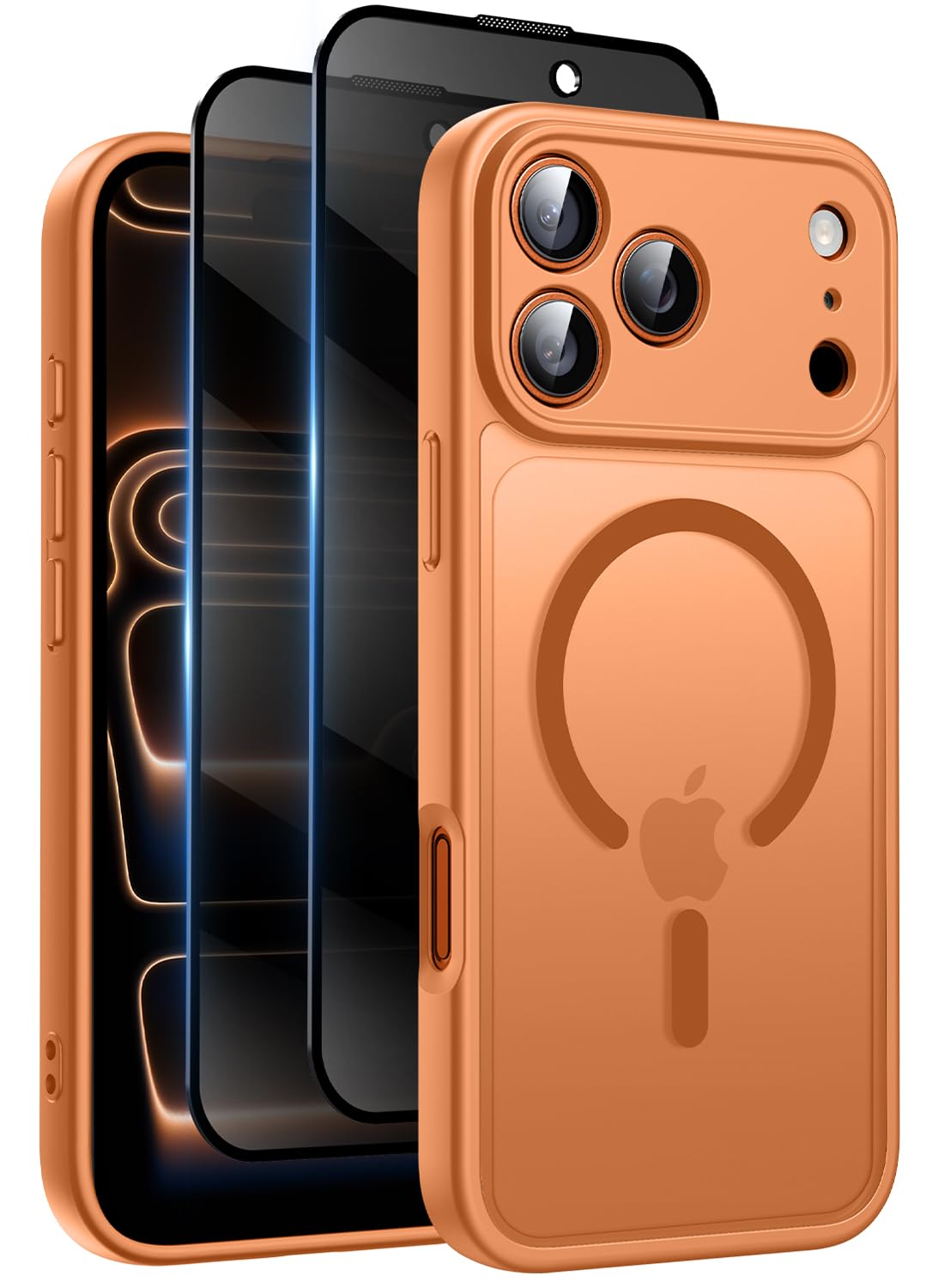 Helssitot Magnetic Matte Case Compatible with iP 17 Pro Max with 2 Anti - Glare Screen Protector, Hard PC Scratch - Resistant, Shockproof, Translucent - ModaPhone