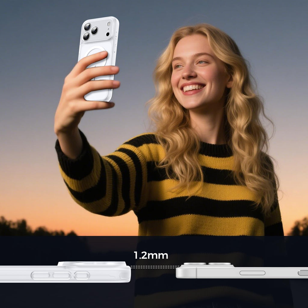 Helssitot Magnetic Matte Case Compatible with iP 17 Pro Max with 2 Anti - Glare Screen Protector, Hard PC Scratch - Resistant, Shockproof, Translucent - ModaPhone