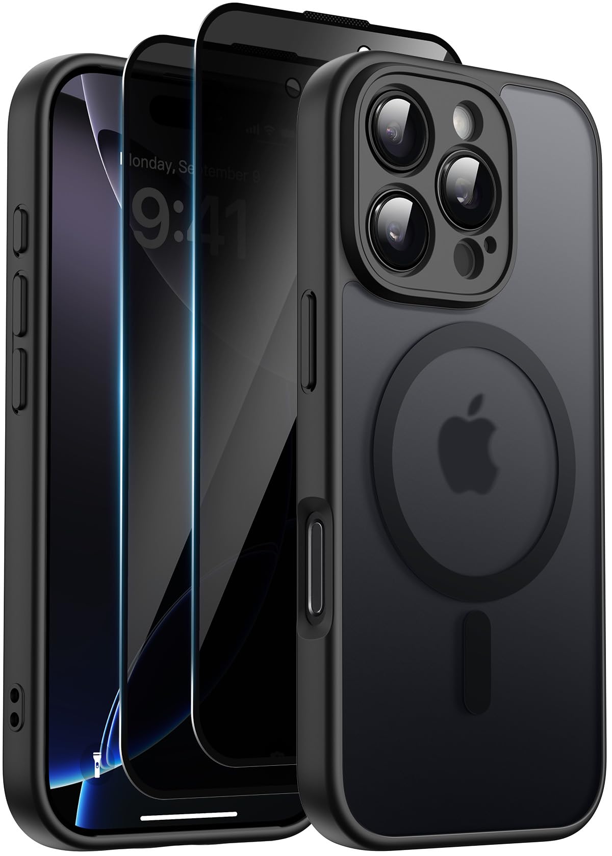 Helssitot Magnetic Matte Case Compatible with iP 17 Pro Max with 2 Anti - Glare Screen Protector, Hard PC Scratch - Resistant, Shockproof, Translucent - ModaPhone