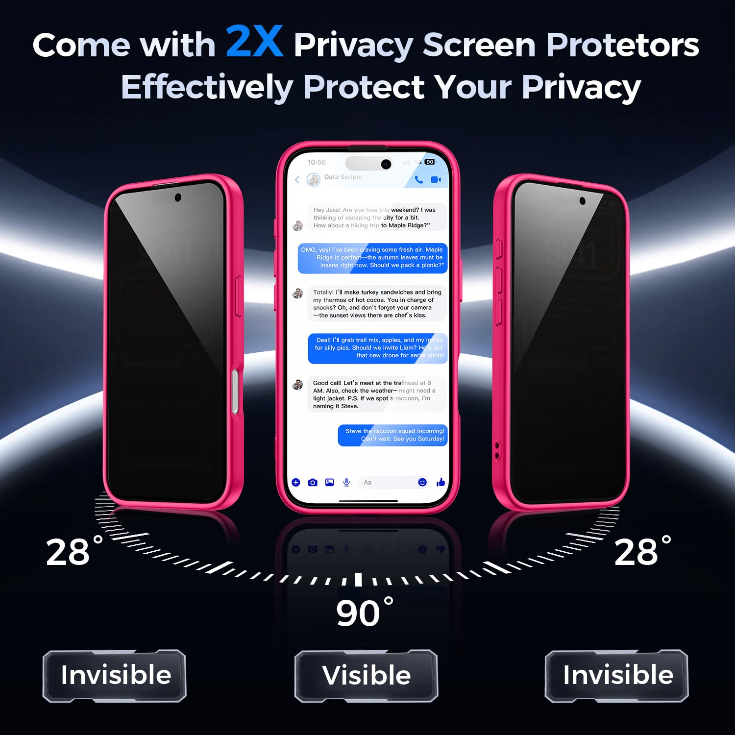 Helssitot Magnetic Matte Case Compatible with iP 17 Pro Max with 2 Anti - Glare Screen Protector, Hard PC Scratch - Resistant, Shockproof, Translucent - ModaPhone