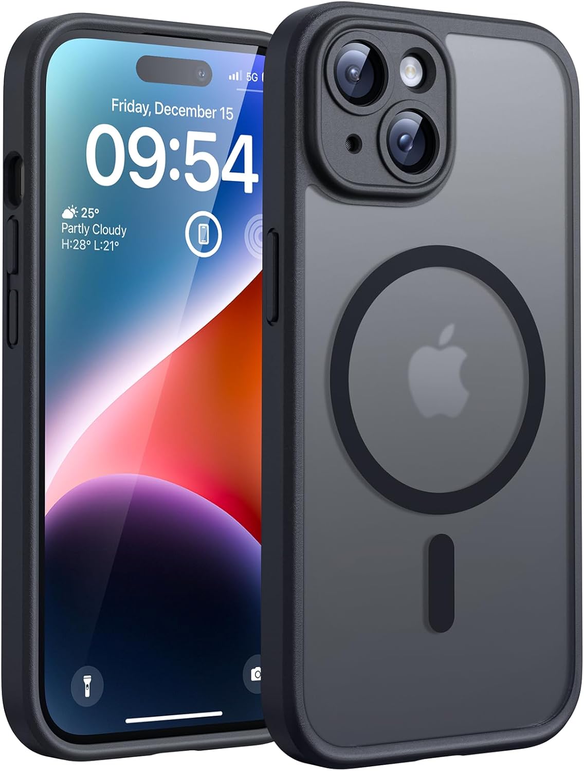 TOCOL Coque Magnétique pour iPhone 17 Pro Max 6,9 Pouces, Compatible avec MagSafe, Anneau Magnétique Intégré, Protection de l'objectif améliorée, Coque Mat Translucide Fine Antichoc, Noir - ModaPhone